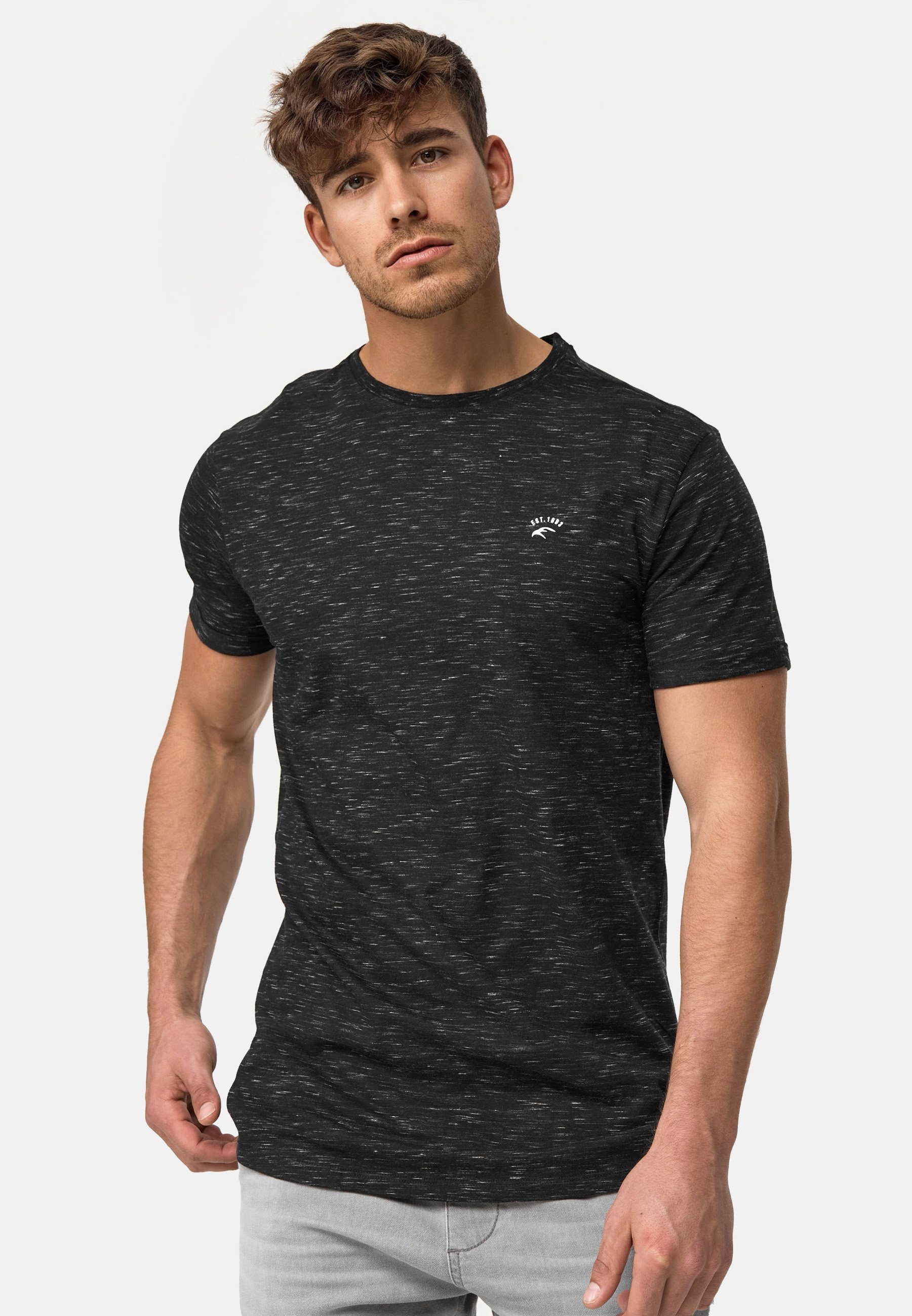 Indicode T-Shirt Herren Kloge Shirt Tee Herrenshirt mit dezentem Label-Deta günstig online kaufen