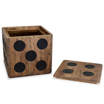 vidaXL Aufbewahrungsbox Aufbewahrungskiste Mindi-Holz 40 x 40 x 40 cm Würfel-Design