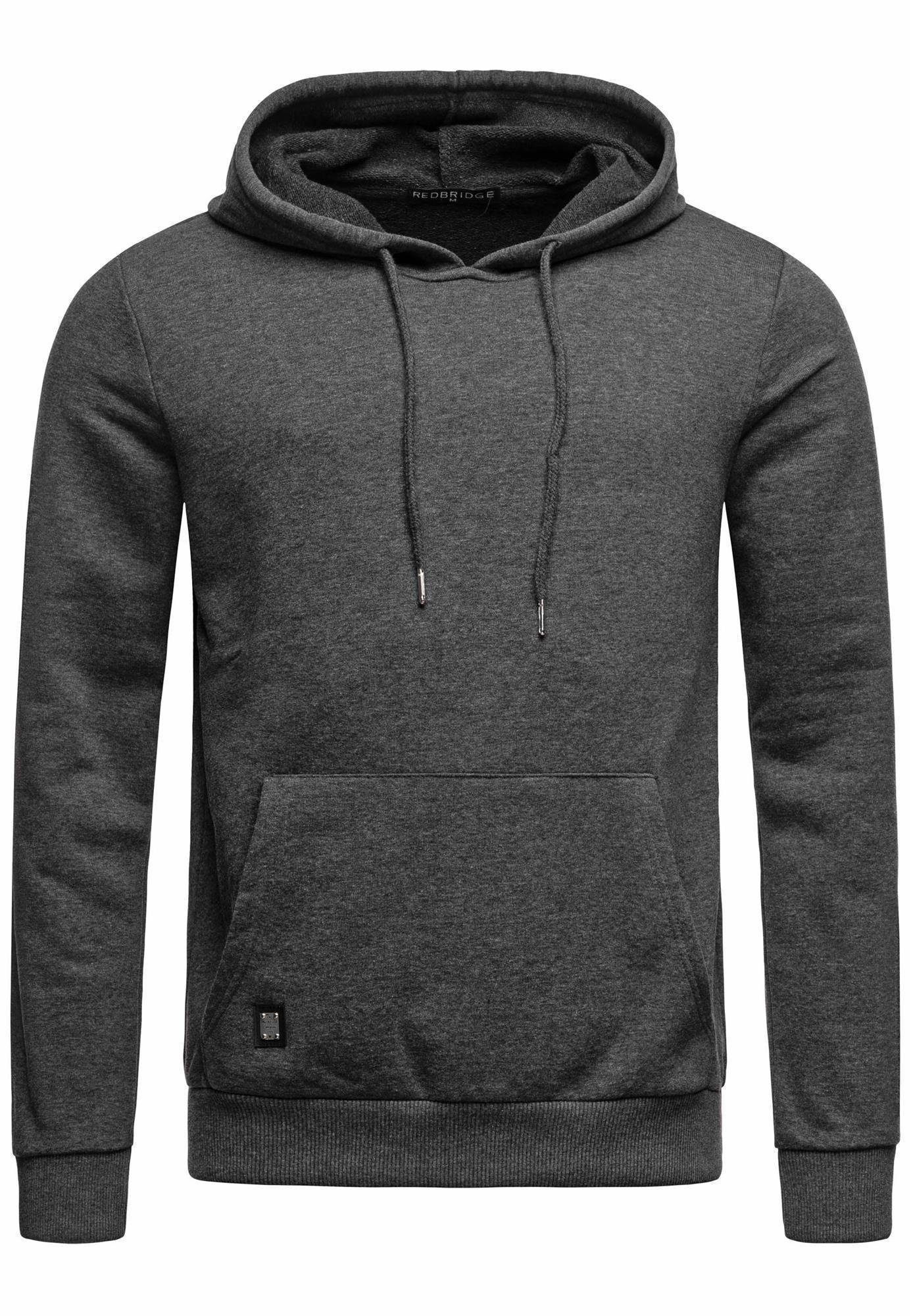 RedBridge Kapuzensweatshirt Hoodie mit Kängurutasche Premium Qualität Anthrazit