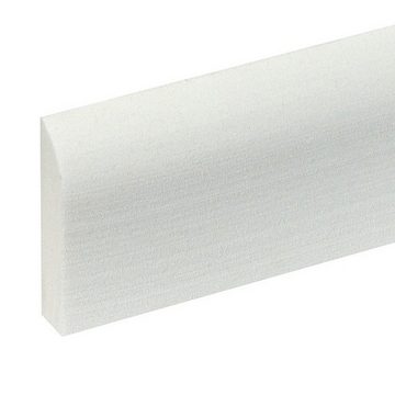 PROVISTON Sockelleiste Hartschaum PVC, 10 x 44 x 2400 mm, Weiß, Flexible Fußleiste