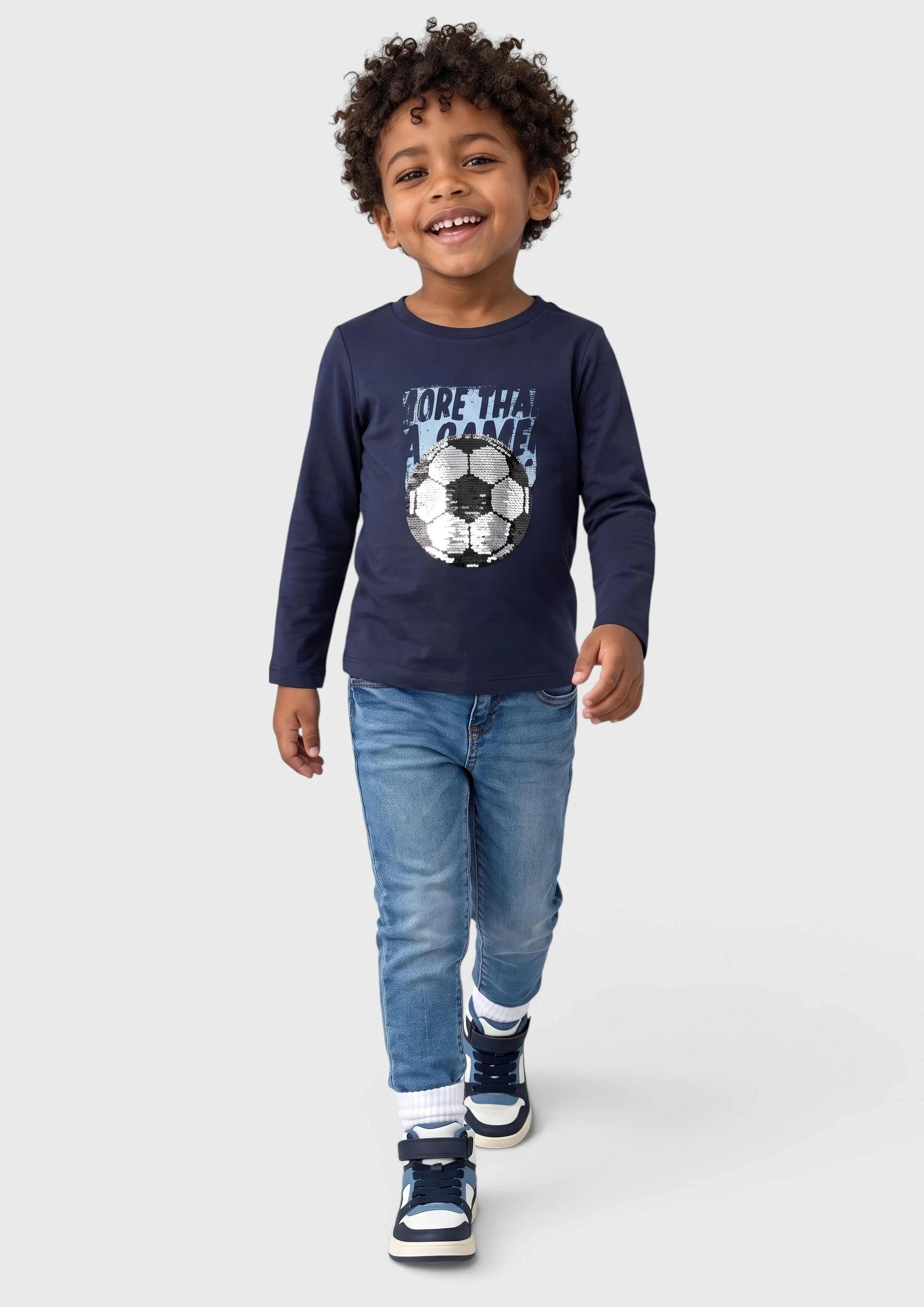 s.Oliver Langarmshirt T-Shirt Langarmshirt mit Pailletten-Artwork – Bild 3 von 4