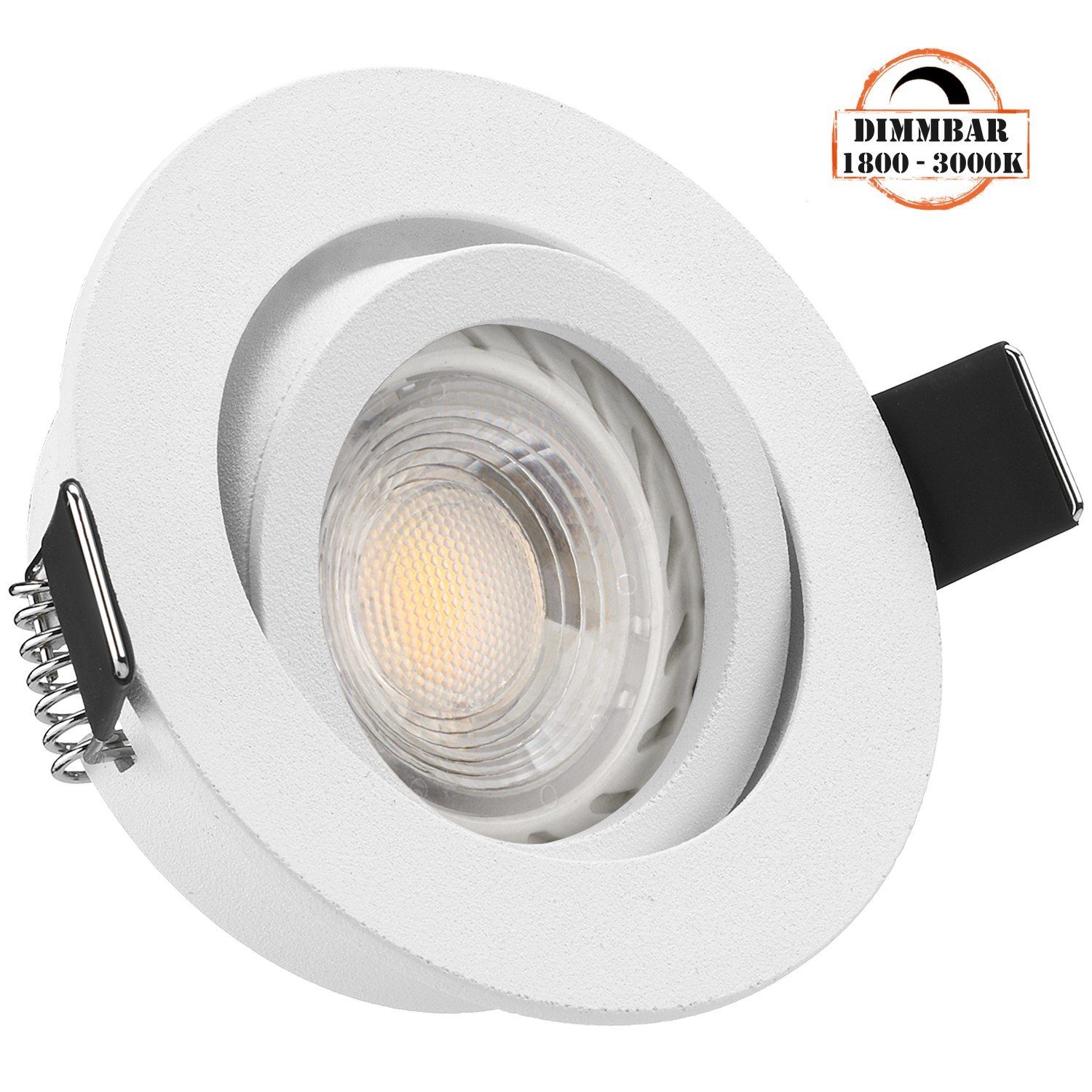 LEDANDO LED Einbaustrahler LED Einbaustrahler Set GU10 in weiß matt mit 5,5W LED von LEDANDO - di