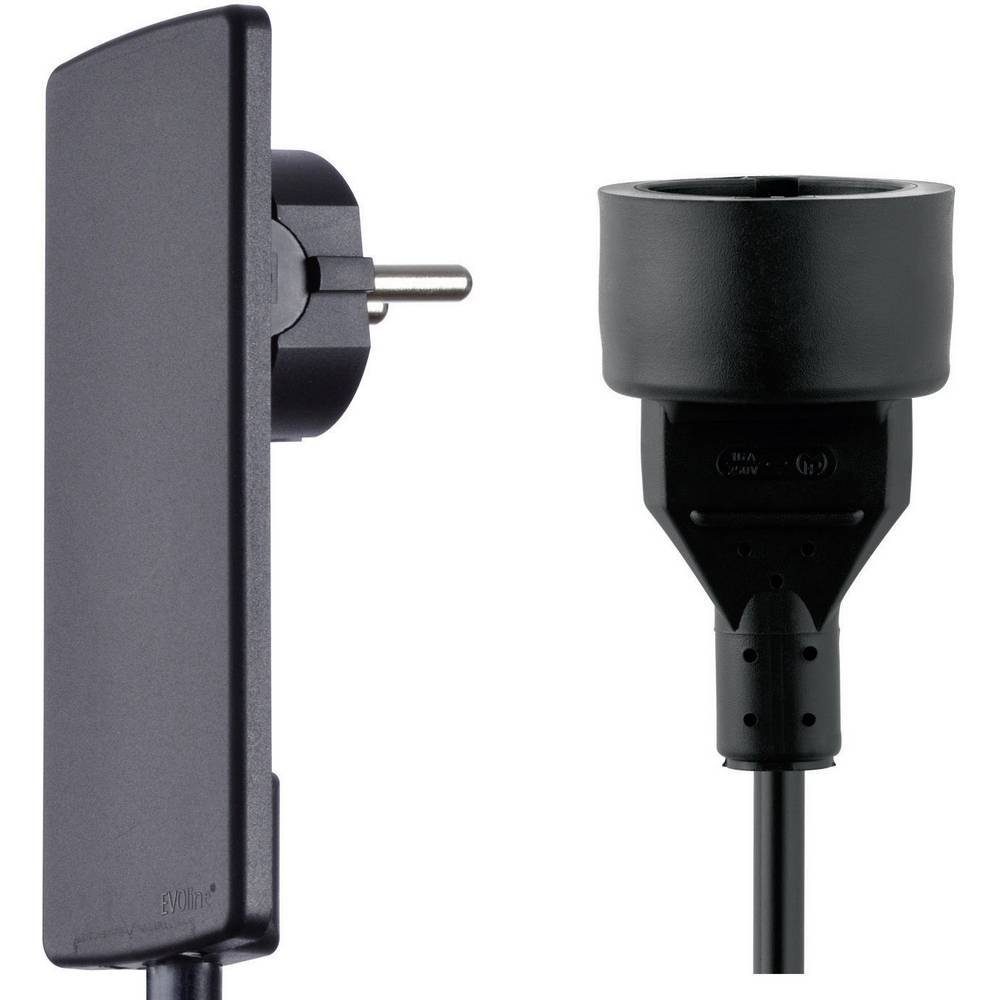 EP Flachstecker-Verlängerungskabel 1,9 M, 16 AWG, 3-polig Grau - 2 Stück, Für Innenbereich