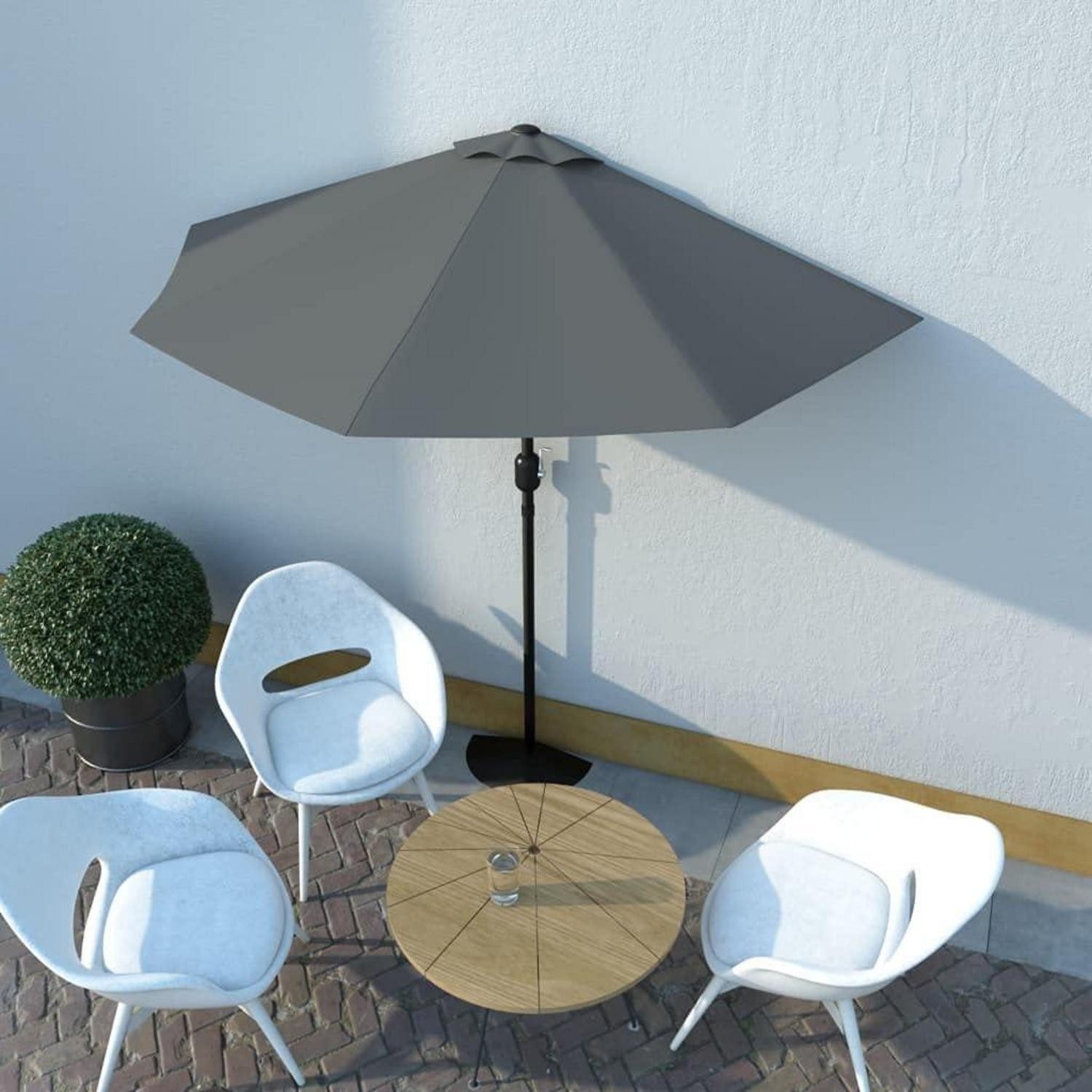 LuxusKollektion Balkonschirm Balkonschirm Halbrund Anthrazit 270x135cm