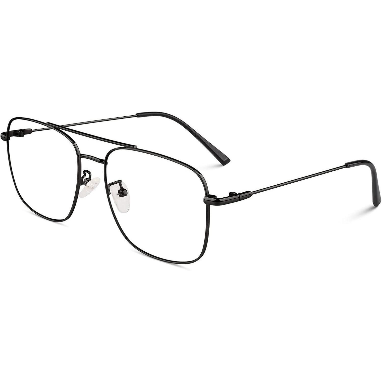 LuxusKollektion Brillengestell Brille Pilot Retro Metallrahmen UV400 Damen Herren 2 Schwarz