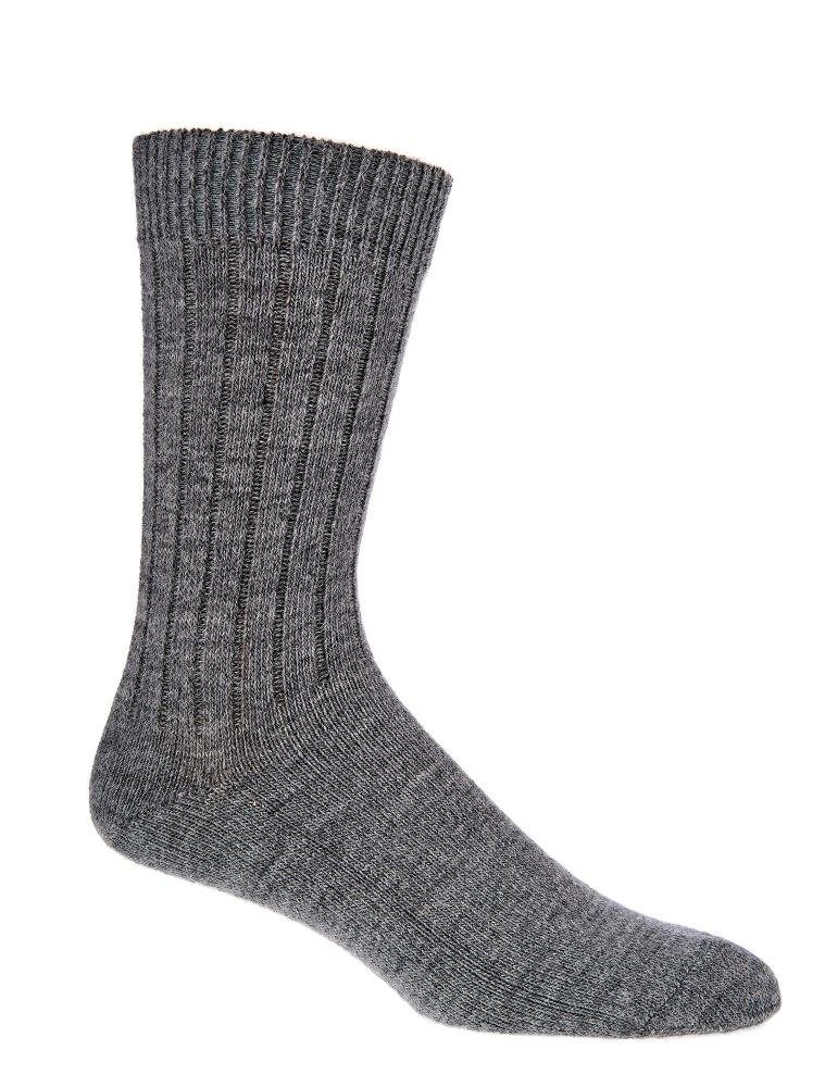 Wowerat Socken Warme Socken mit 65% Schafwolle 35% Alpakawolle 100% Wolle Wollsocken (2 Paar) 100% Wolle grau