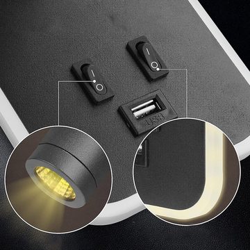 Bedee Wandleuchte LED Wandleuchte Wandlampe LED leselampe USB-Aufladung mit schalter, USB-Aufladung, Warmweiß, Wandleselampe Bettlampe Nachtlicht innen Leselicht