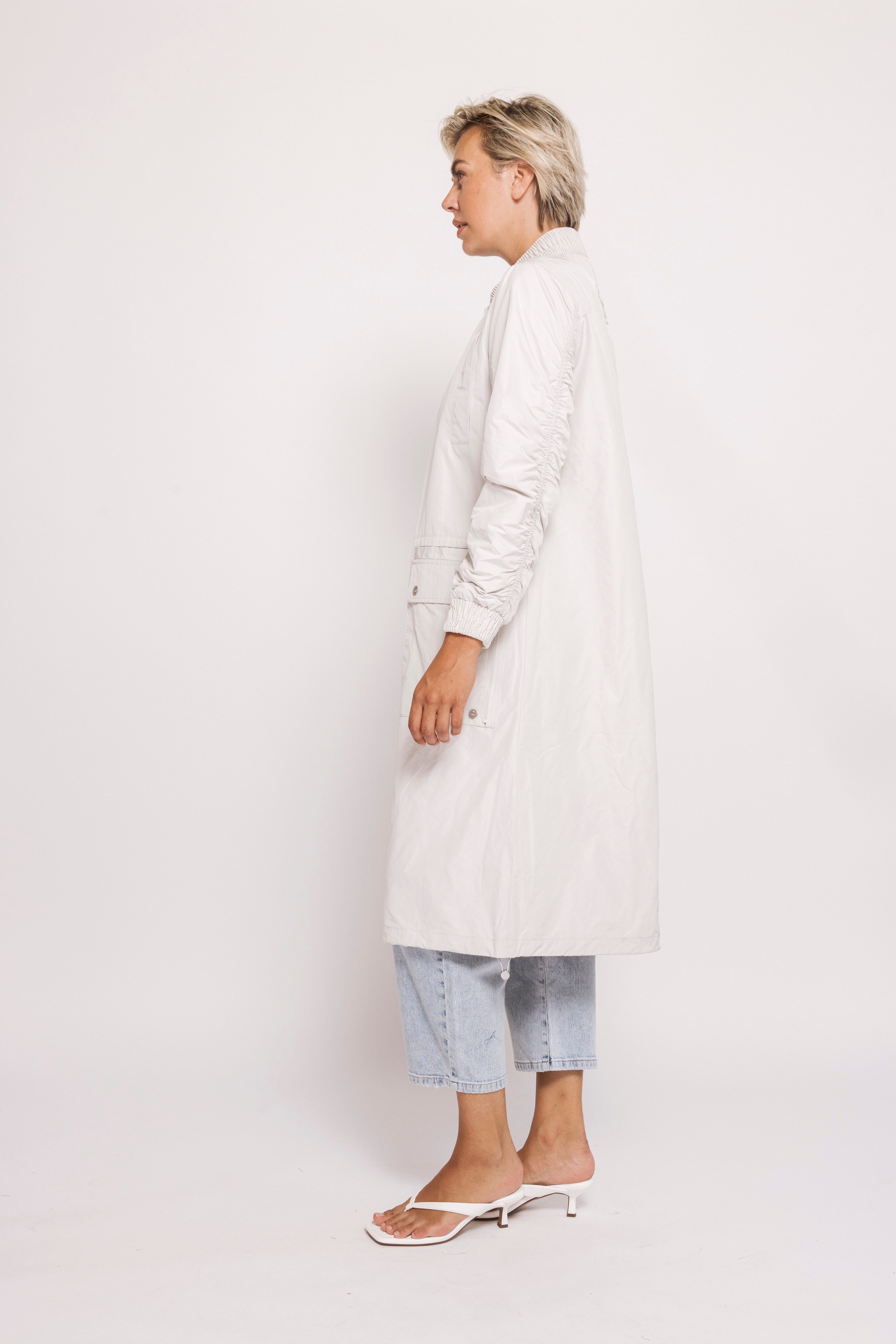 Zhrill Langmantel ZHPANTA Mantel Bomberstyle im Blouson-Look und mit Reißverschluss