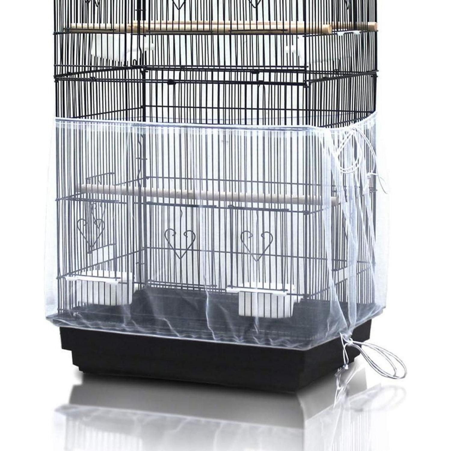 LuxusKollektion Vogelkäfig Vogelkäfig Abdeckung Nylonnetz Verstellbarer Schutz Samenfänger