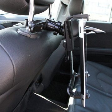 Cartrend Universal Auto Rücksitz Halter Kopfstütze Tablet-Halterung, (Halterung KFZ PKW, 360° drehbar, verstellbar von 7" bis 10,5)