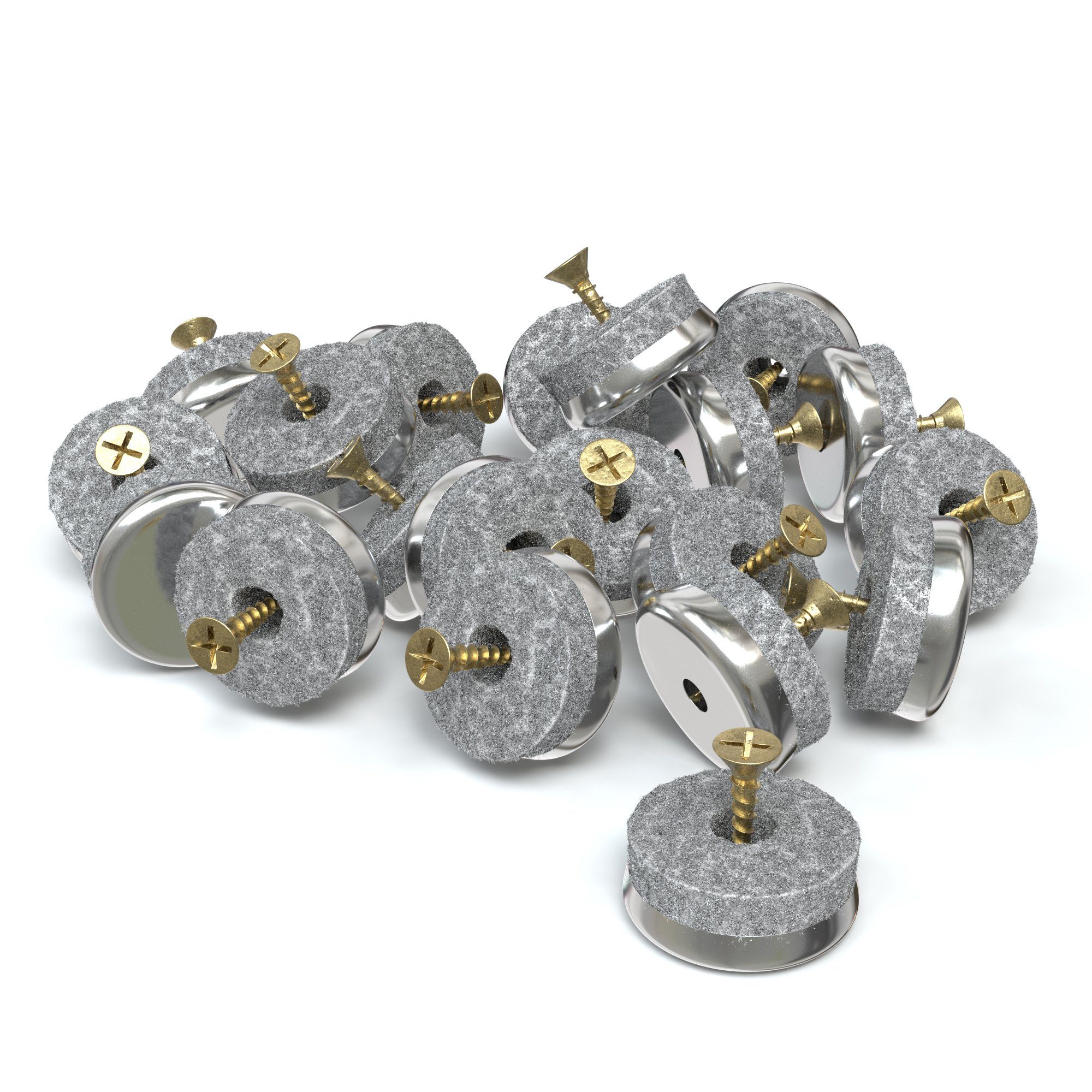 EAZY CASE Möbelfuß Filzgleiter mit Schraube, (20-St), Stuhlgleiter aus Filz Schraubend Möbelgleiter Rund Dielenschutz 25 mm