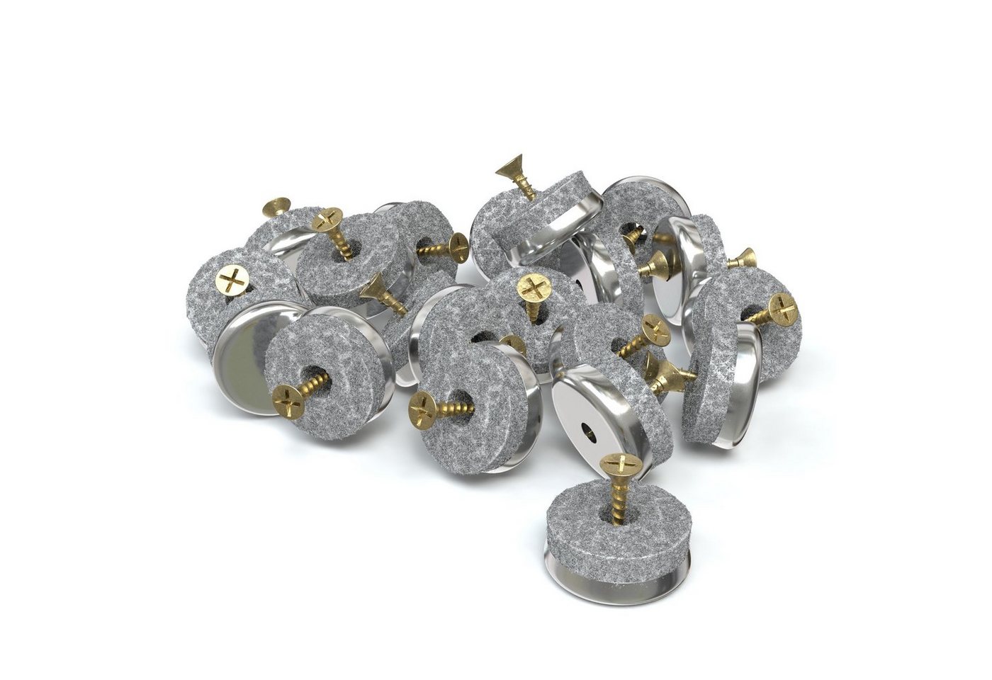 EAZY CASE Möbelfuß Filzgleiter mit Schraube, (20-St), Stuhlgleiter aus Filz Schraubend Möbelgleiter Rund Dielenschutz 25 mm