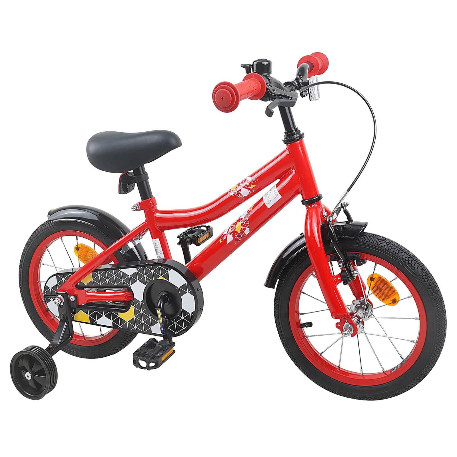 vidaXL Kinderfahrrad 90 x 49 x 67,5 cm Kinderfahrrad 12 Zoll für 2-4 Jahre alt Rot Stützräd