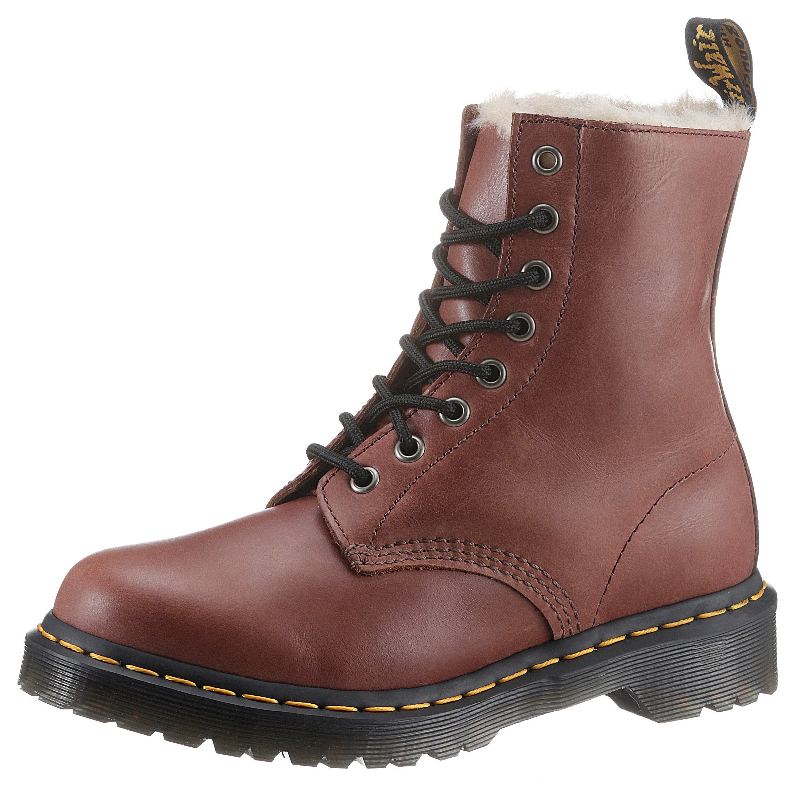 DR. MARTENS 1460 Serena Schnurboots Chunky Boots Plateau Schuh Boots mit Warmfutterausstattung Ol benzin fett laugen und saurebestandig abrieb und rutschfest