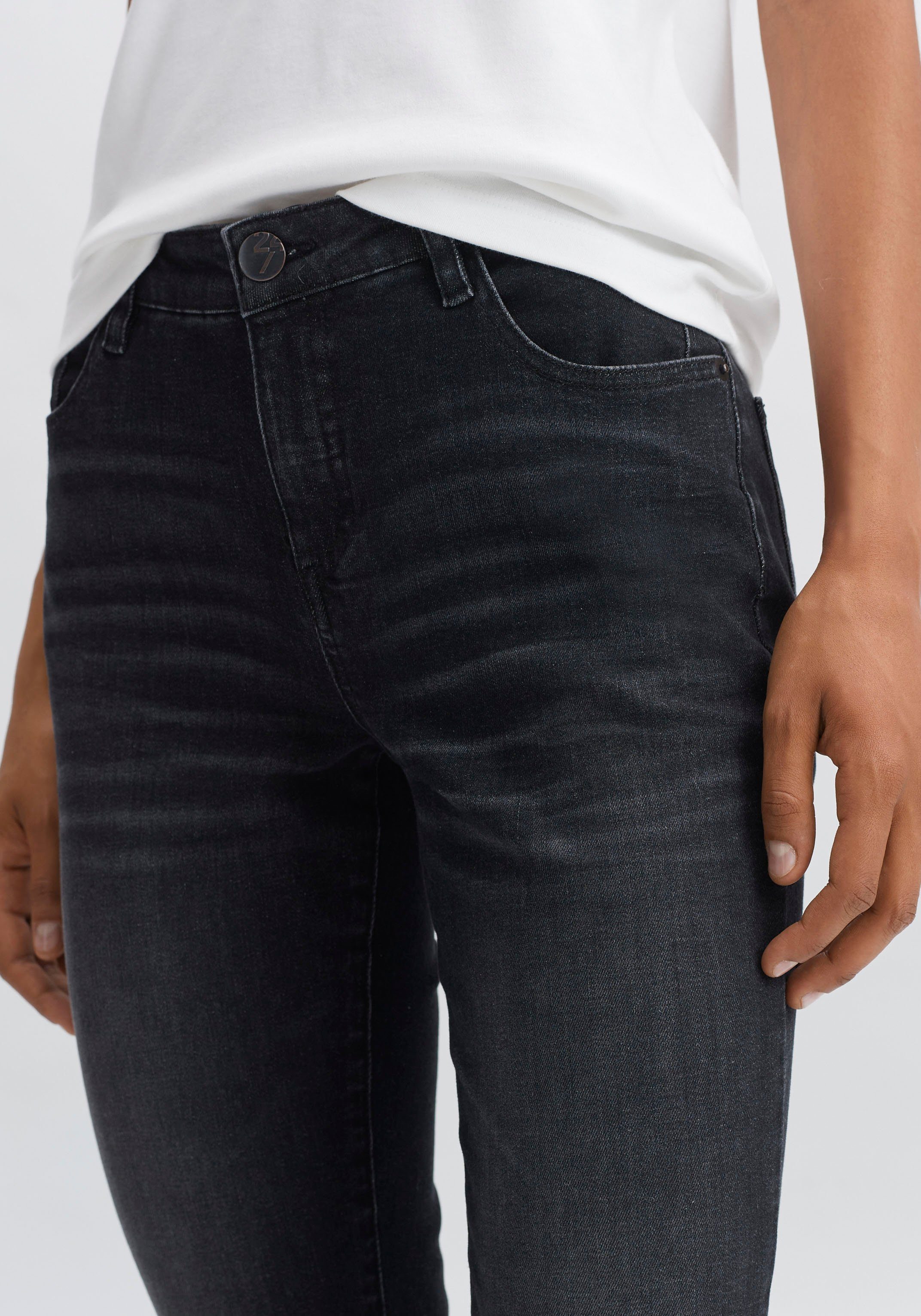 Slim-fit-Jeans roughen authentischen, Look OPUS Evita im