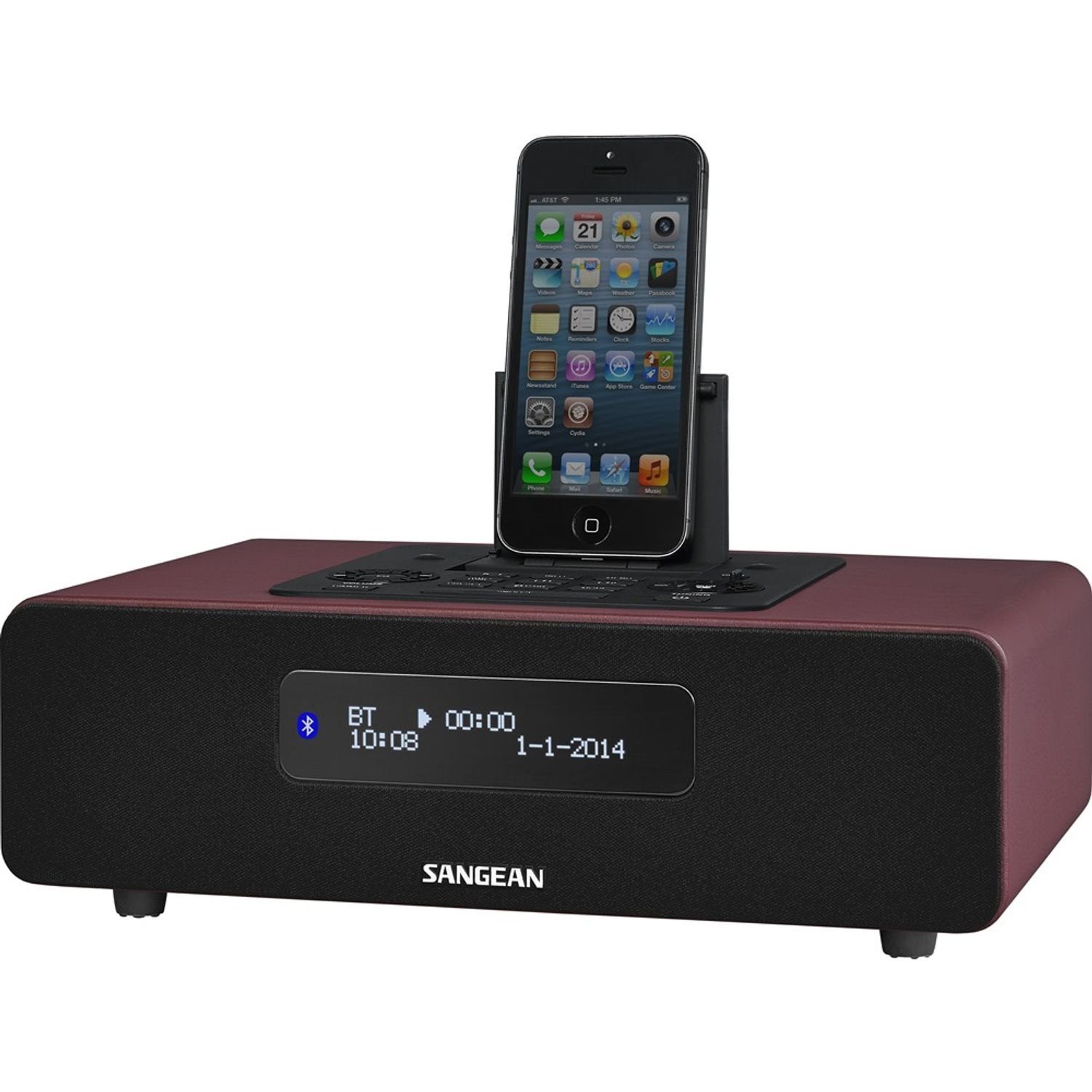 Sangean DDR-38 Red DAB+/FM-Docking-Tischempfänger mit Bluetooth Digitalradio (DAB) (DAB)