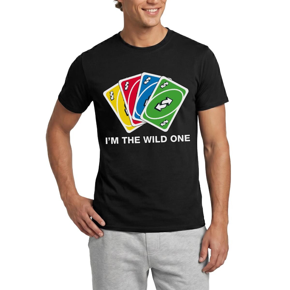 Spreadshirt T-Shirt UNO I'm The Wild One Meme Richtungswechsel-Karte Geschenk Männer T-Shi (1-tlg)