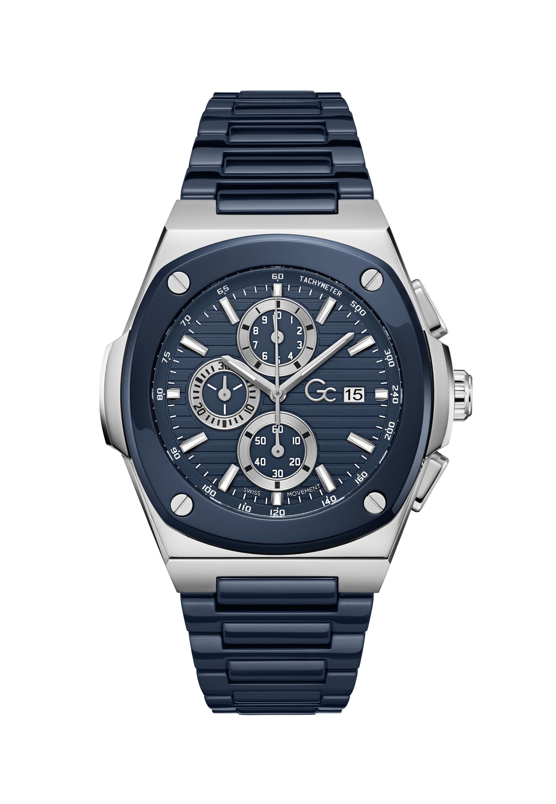 Guess Collection Quarzuhr Gc Coussin Shape, (1-tlg), Schweizer Bewegung