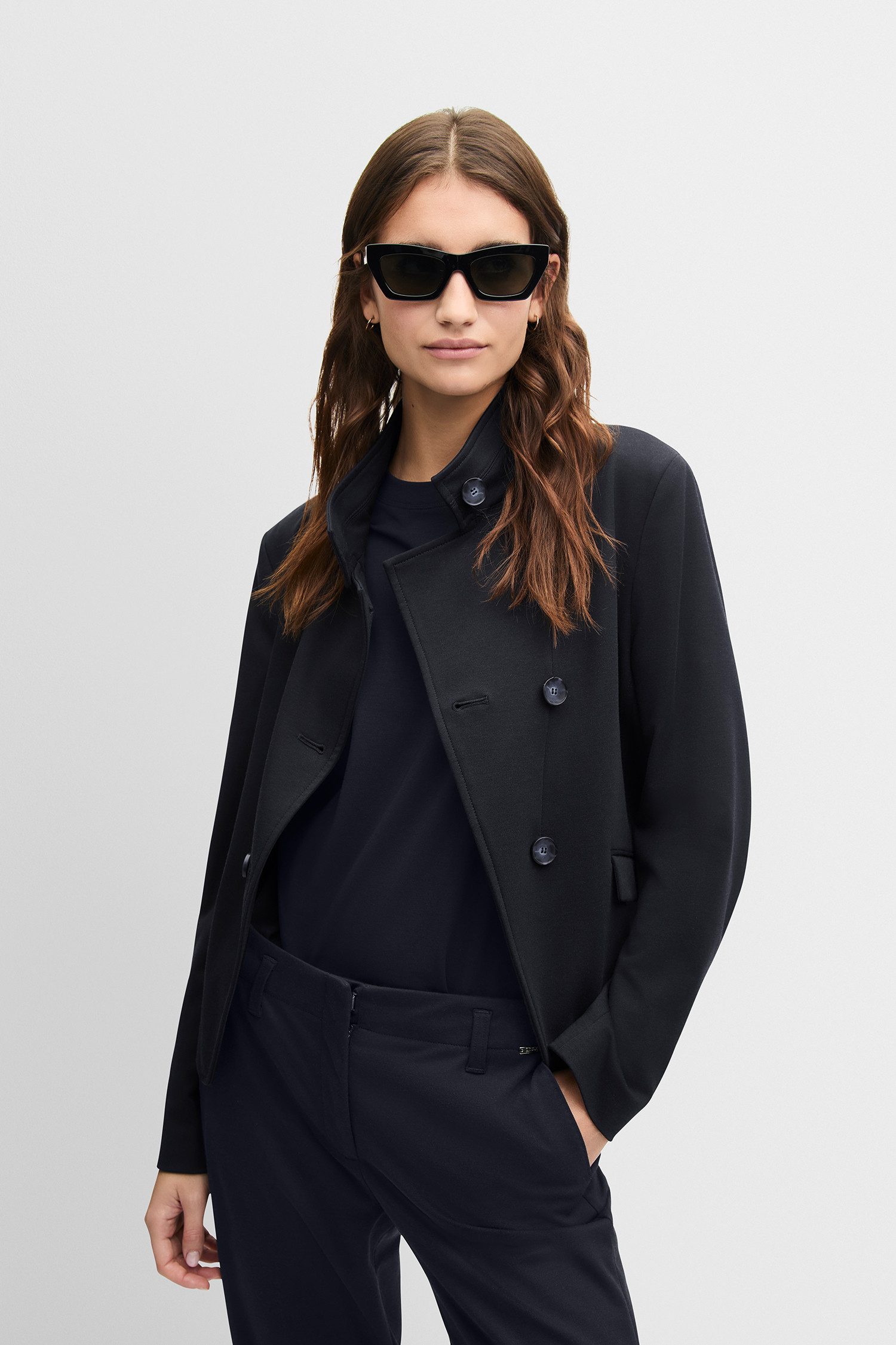 Cinque Kurzblazer CILOKO Stehkragen, taillierter Schnitt, elastischer Materialmix