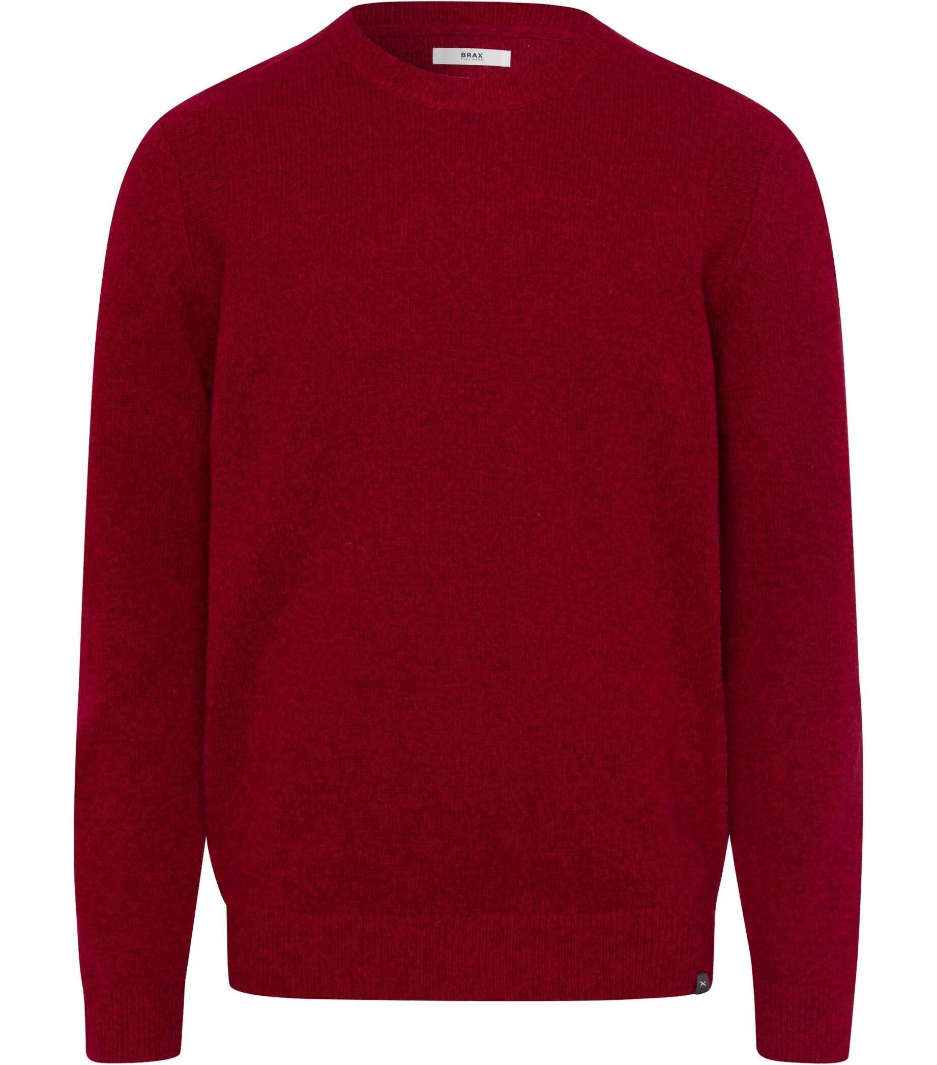 Brax Strickpullover Herren Strickpullover STYLE RICK mit Lammwolle (1-tlg) rot (74)