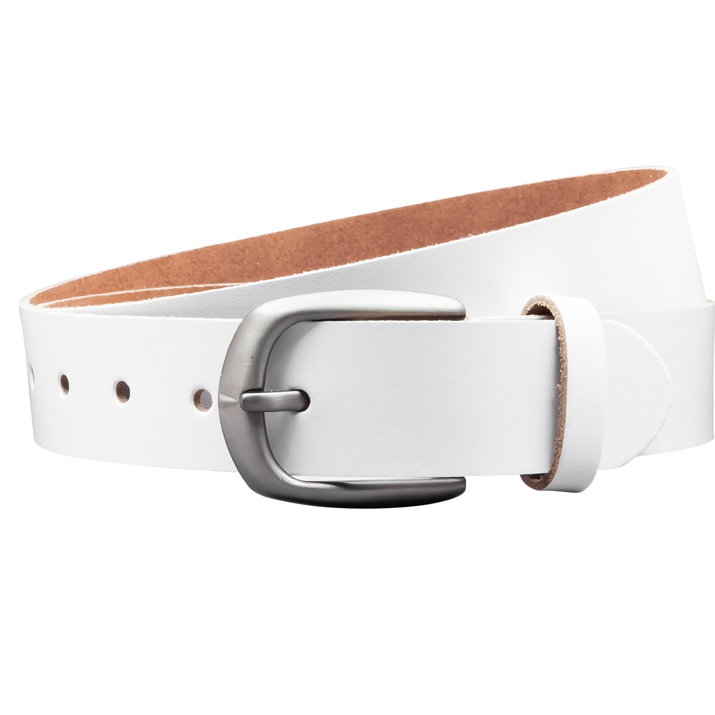 COLOGNEBELT Ledergürtel OM417-SL-Weiss MADE IN GERMANY, Weiss Kürzbar, 100 günstig online kaufen