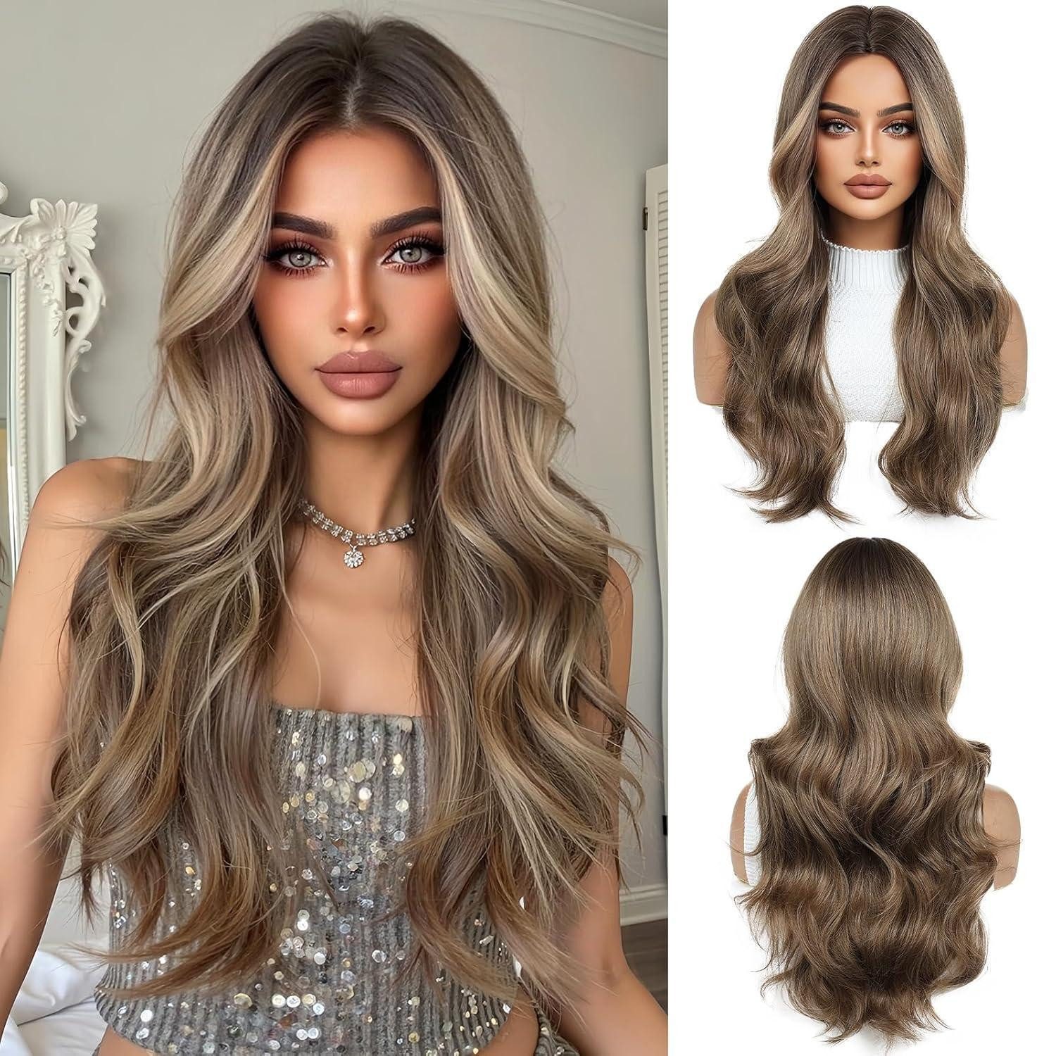 LuxusKollektion Kunsthaarperücke Perücke Damen Locken Synthetik Ombre Cosplay Ombre hellbraun(6352-3)
