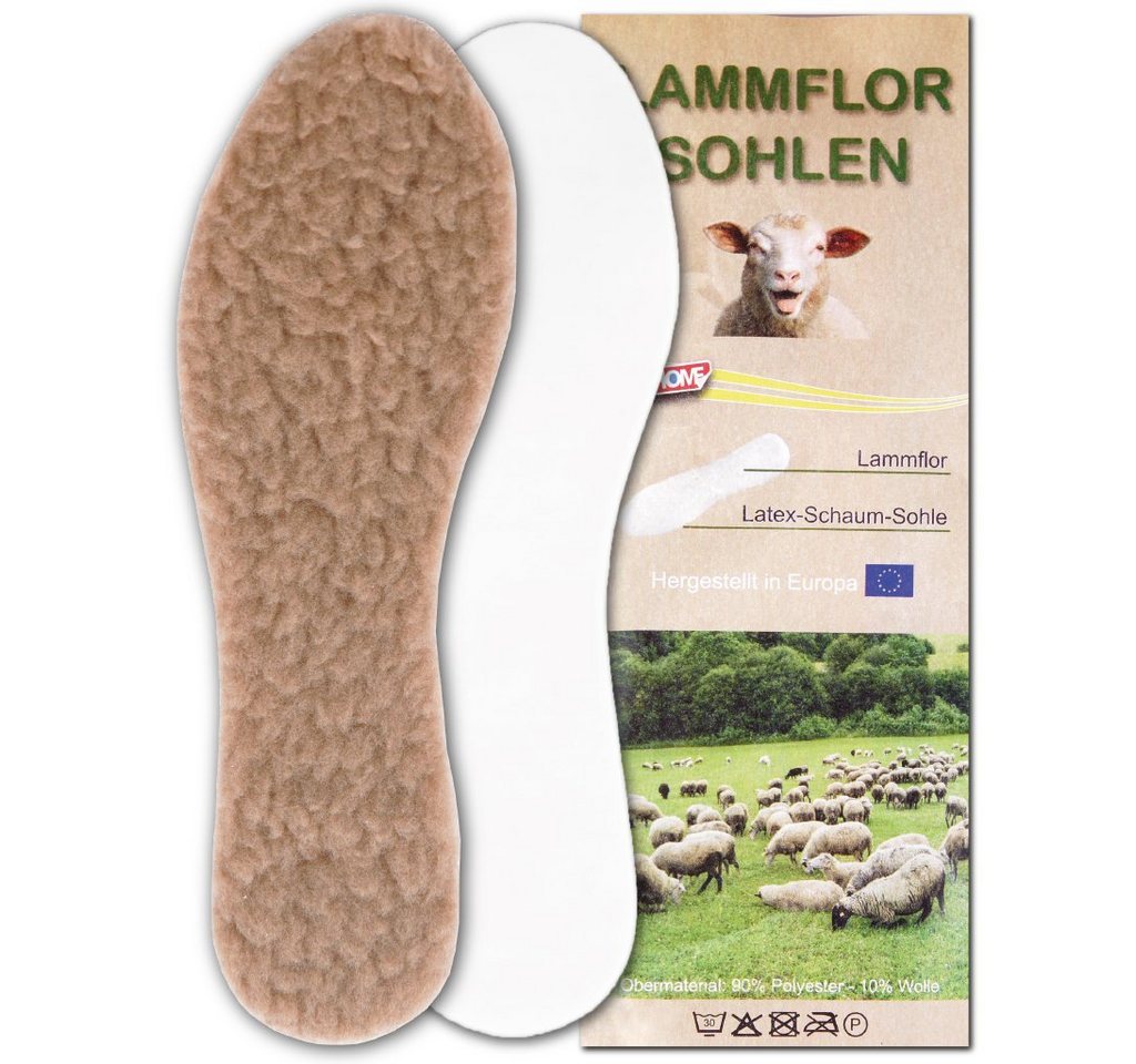 Pro Home Einlegesohlen Lammflor Schuheinlagen (1-tlg), Fußbett (Zuschneidbar) für alle Altersklassen geeignet