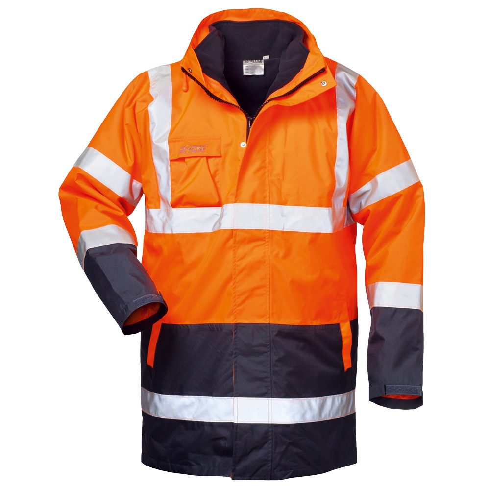 Safestyle Funktionsparka Warnschutzparka Parka Jacke Warnschutz wind- und wasserdicht, atmungsaktiv - Norm: EN ISO 20471, Klasse 3