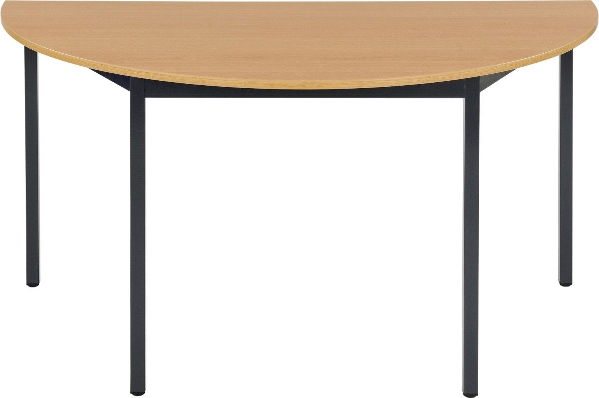 Bisley Beistelltisch Mehrzwecktisch halbrund Durchmesser x H 1400x740mmmm 19mm buche/schwar