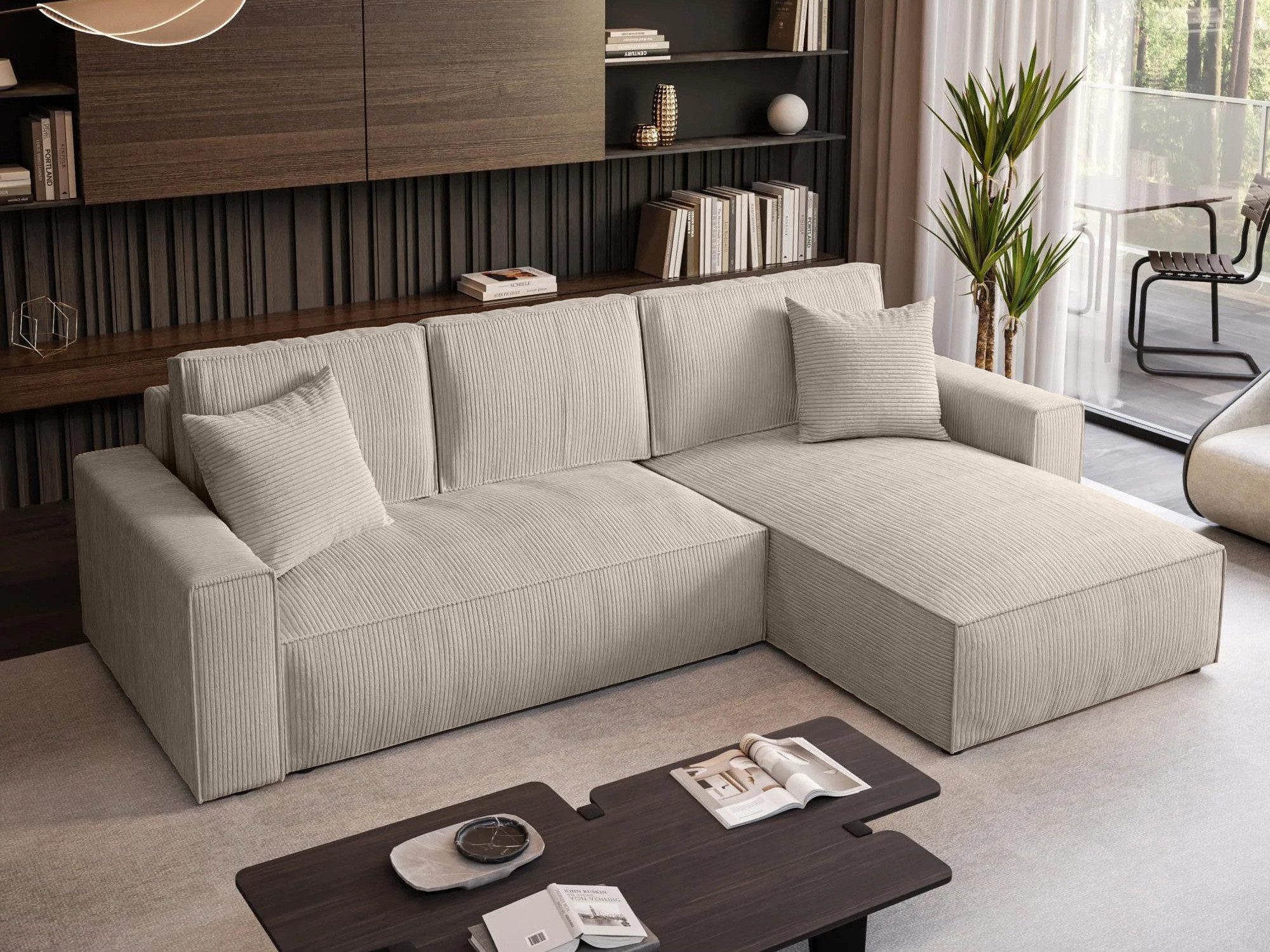 Beautysofa Ecksofa mit Schlaffunktion und Bettkasten PARYS L, Polstersofa a günstig online kaufen