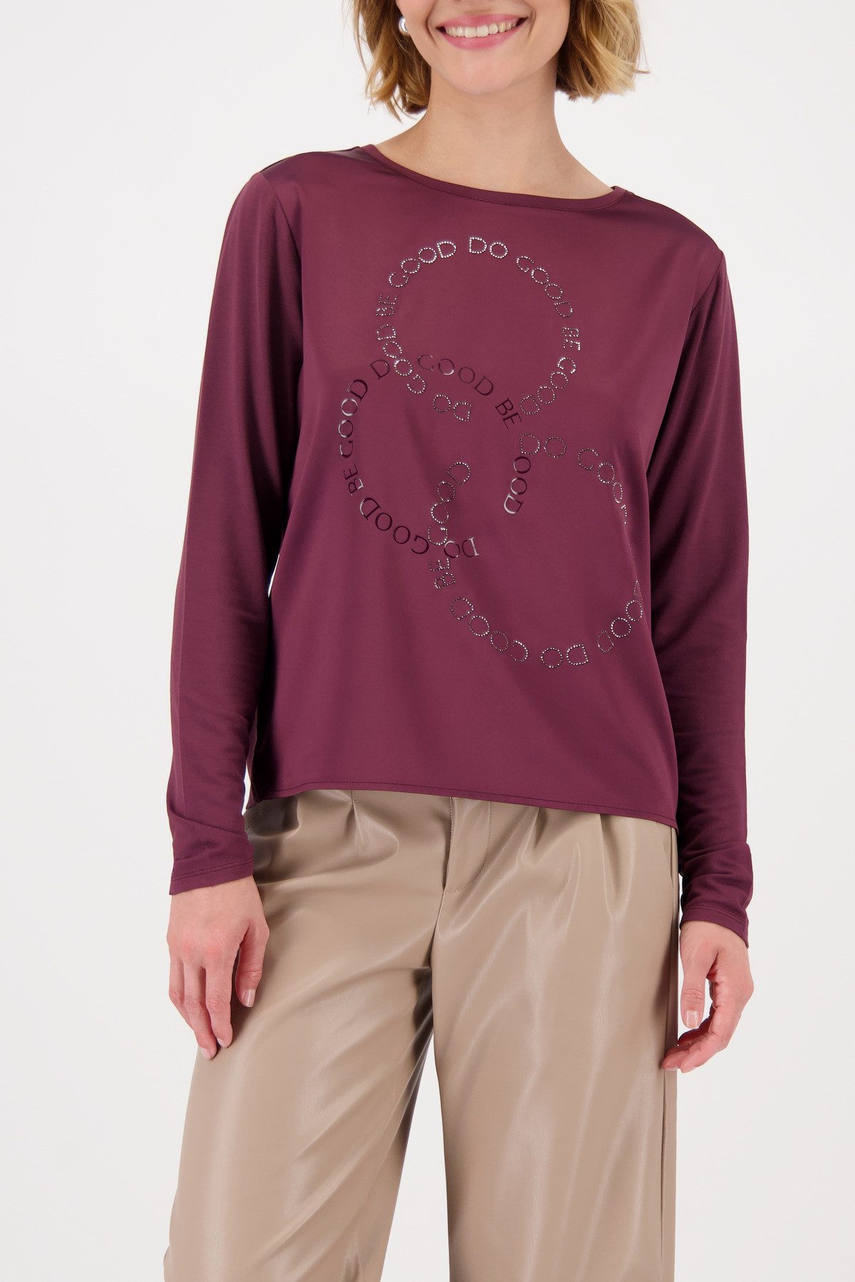 Monari Schlupfbluse mit Folienglanzdruck günstig online kaufen