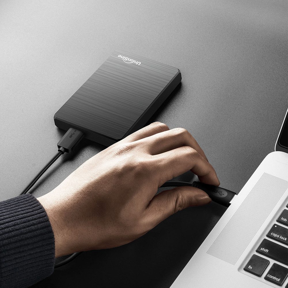 UnionSine USB 3.0 Externe Festplatte HD007 750GB 2,5" HDD PC Laptop Speicher externe HDD-Festplatte (750GB) 2,5", 103 MB/S Schreibgeschwindigkeit, für PC, Laptop, PS4, PS5, Xbox - kompatibel mit Windows, Mac, Linux
