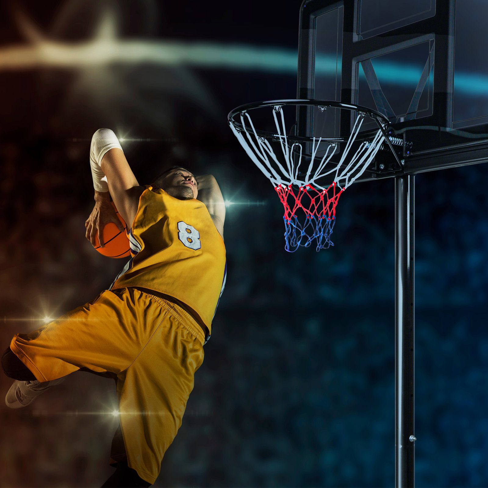 YOLEO Basketballkorb 45 cm Outdoor Wandmontage mit Netz Basketballring