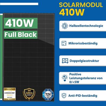 EPP.Solar Solaranlage 2 x 410W BIFAZIAL GLAS-GLAS FULL-BLACK HT54-18X(PD)-F PV MODUL