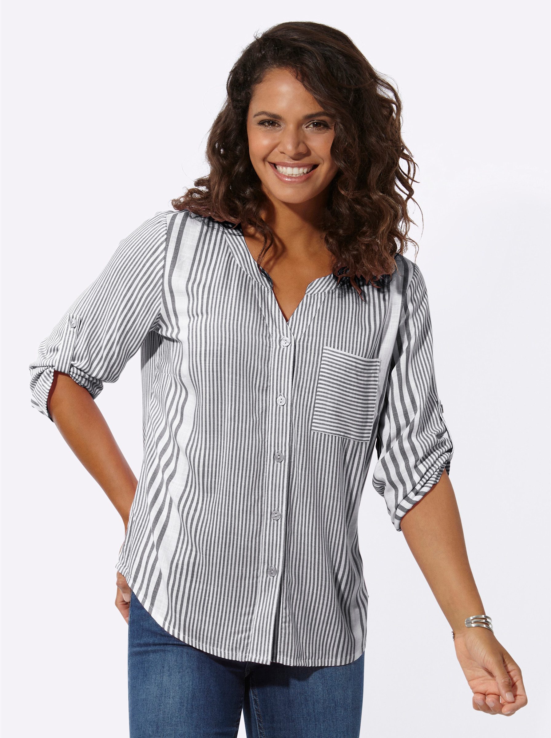 Witt Klassische Bluse Gestreifte Bluse . günstig online kaufen