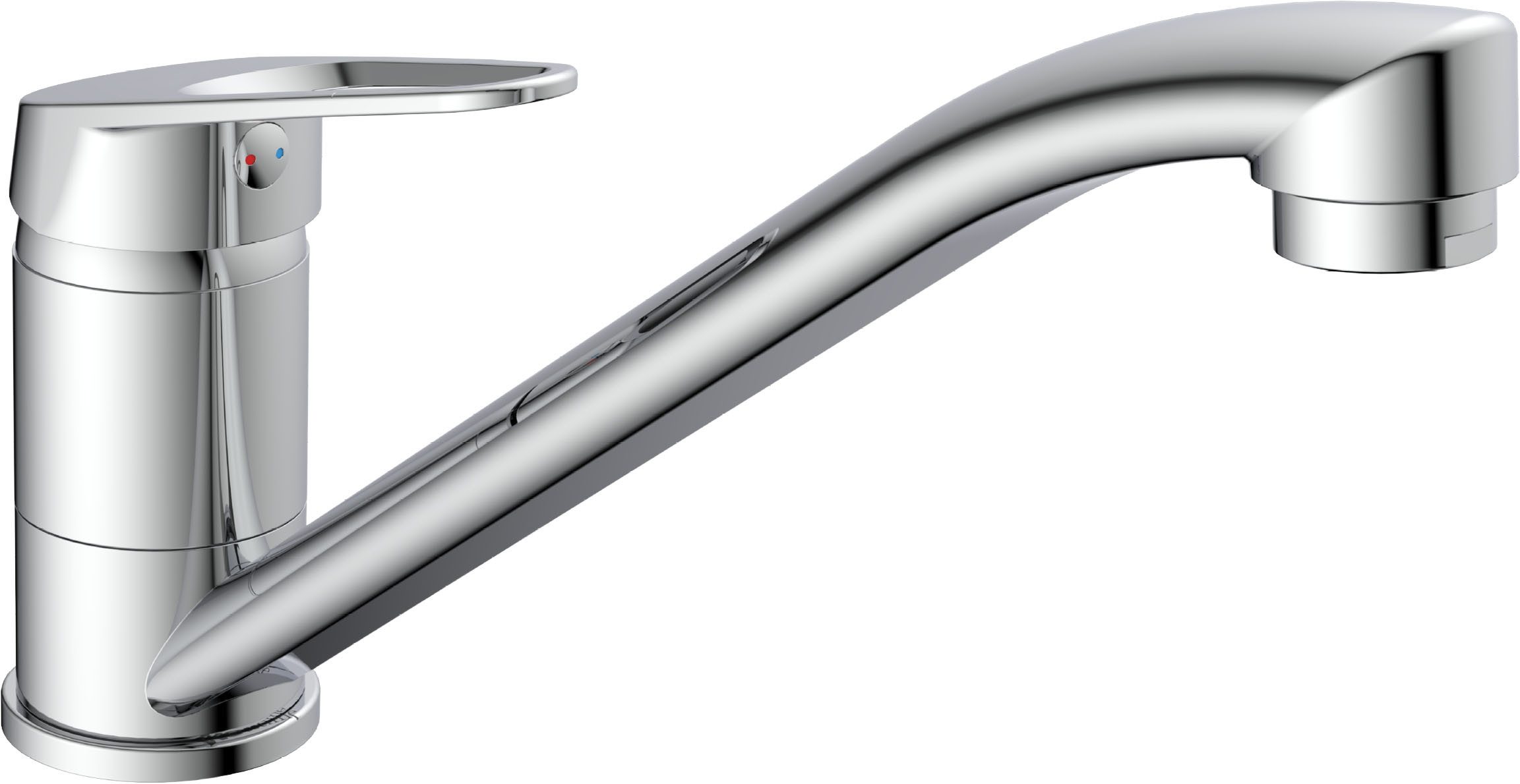 welltime Küchenarmatur Teneriffa 180° Schwenkbereich, leise Mischdüse