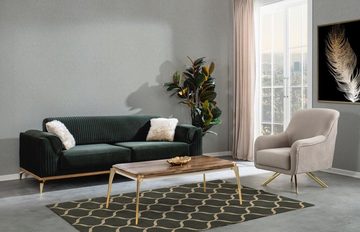Casa Padrino Sofa Luxus Art Deco Sofa Grün / Braun / Gold 230 x 100 x H. 92 cm - Edles Wohnzimmer Sofa mit dekorativen Kissen - Luxus Art Deco Möbel