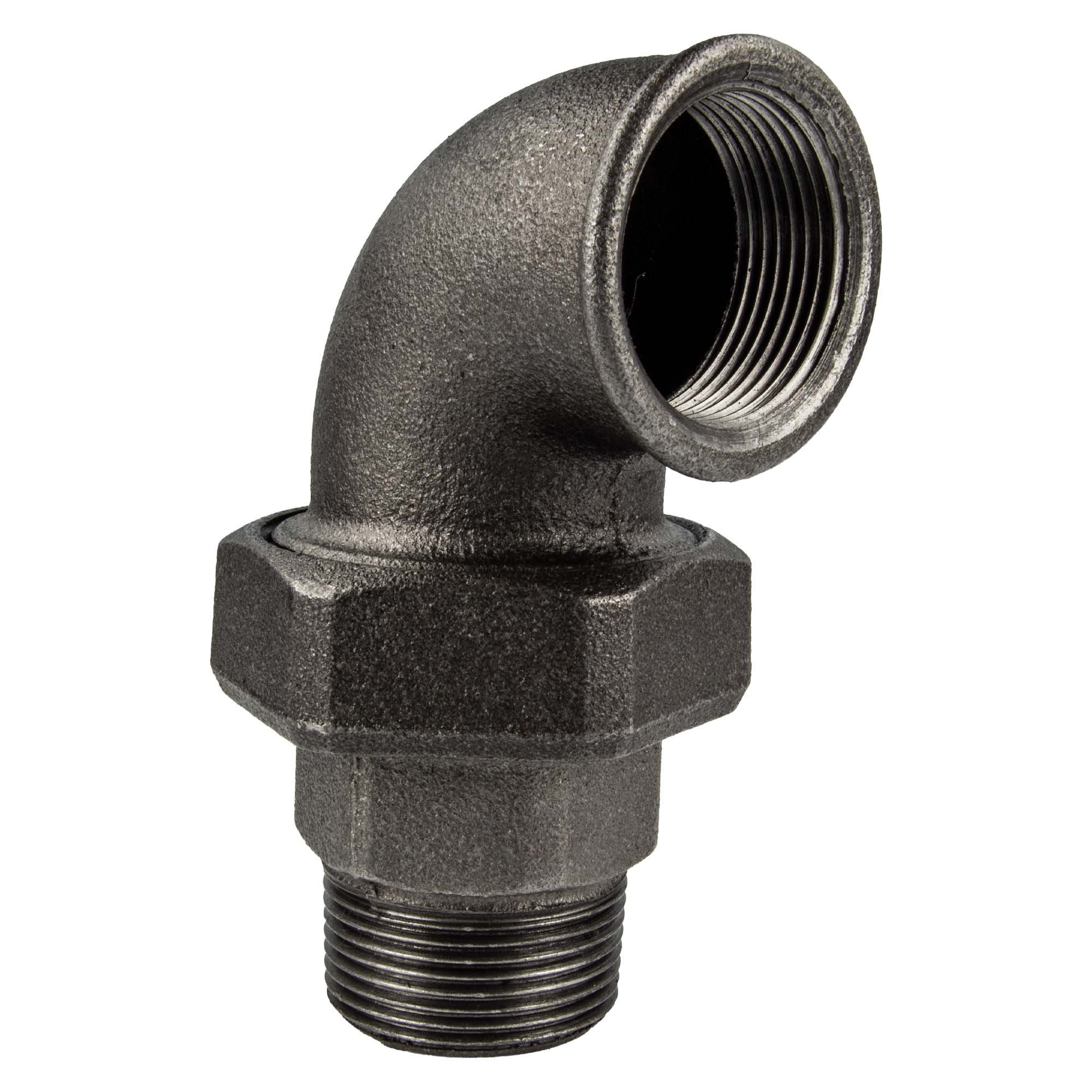 GEBO Gewindefitting Temperguss-Gewindefitting schwarz Winkelverschraubung 90°, 3/4 Zoll