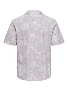 ONLY & SONS Kurzarmhemd Tropisches Hemd mit Sommer Design Bequemes Casual Shirt 7402 in Lila