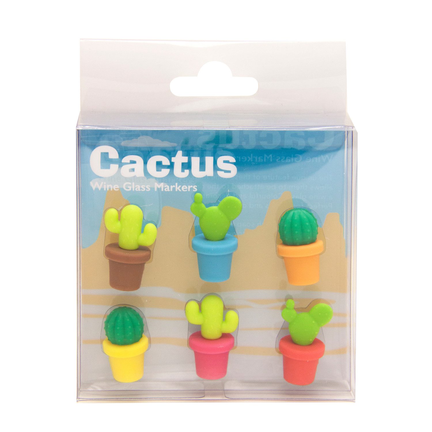 Winkee Küchenorganizer-Set Kaktus Glasmarkierer im 6er Set günstig online kaufen
