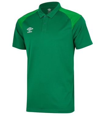 Umbro Rundhalsshirt umbro Poly Polo Herren Sport-Shirt Polohemd mit kontrastierender Schulterpartie 65293U-GRA Golf-Shirt Grün