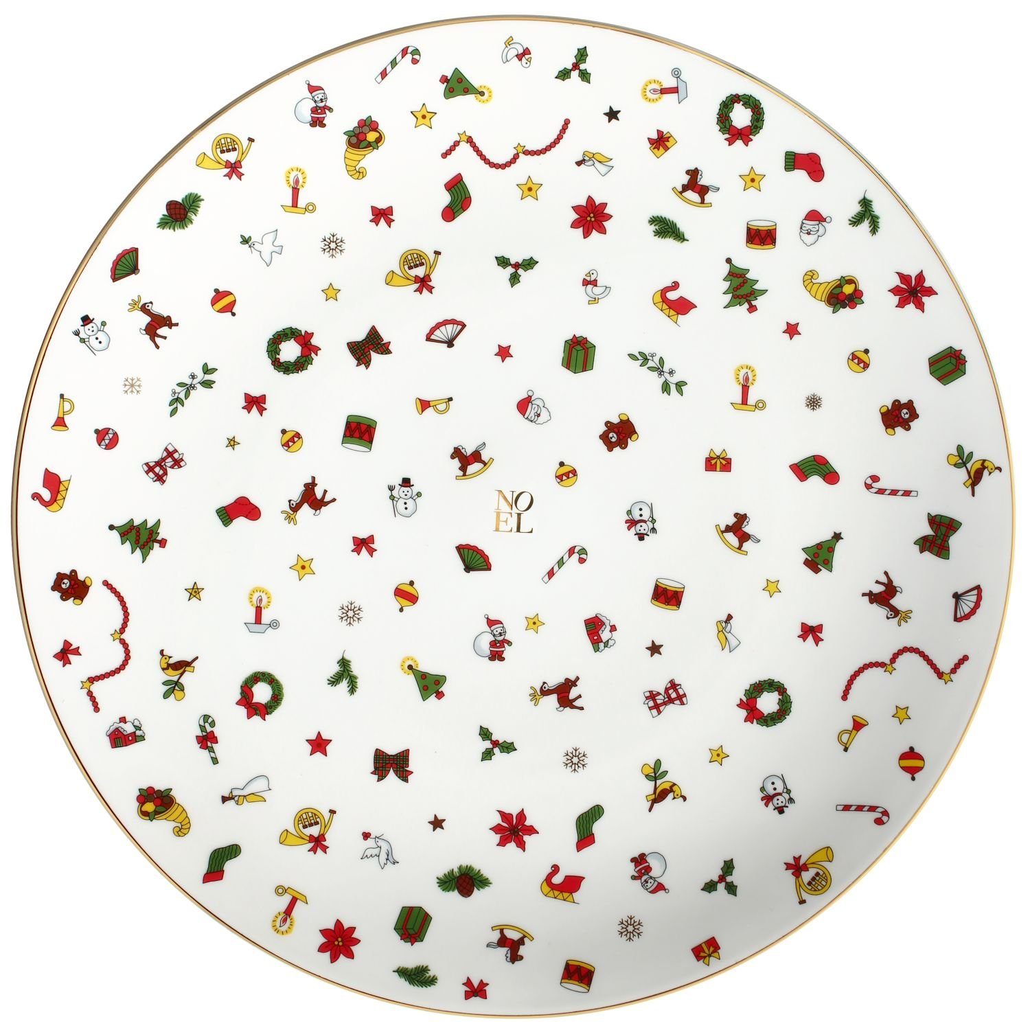 TAITÙ Servierplatte Noel Oro 31 cm, Fine Bone China