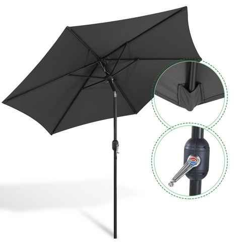 Clanmacy Sonnenschirm 3m-3.5m Sonnenschirm Marktschirm mit Handkurbel UV40+ Outdoor-Schirm