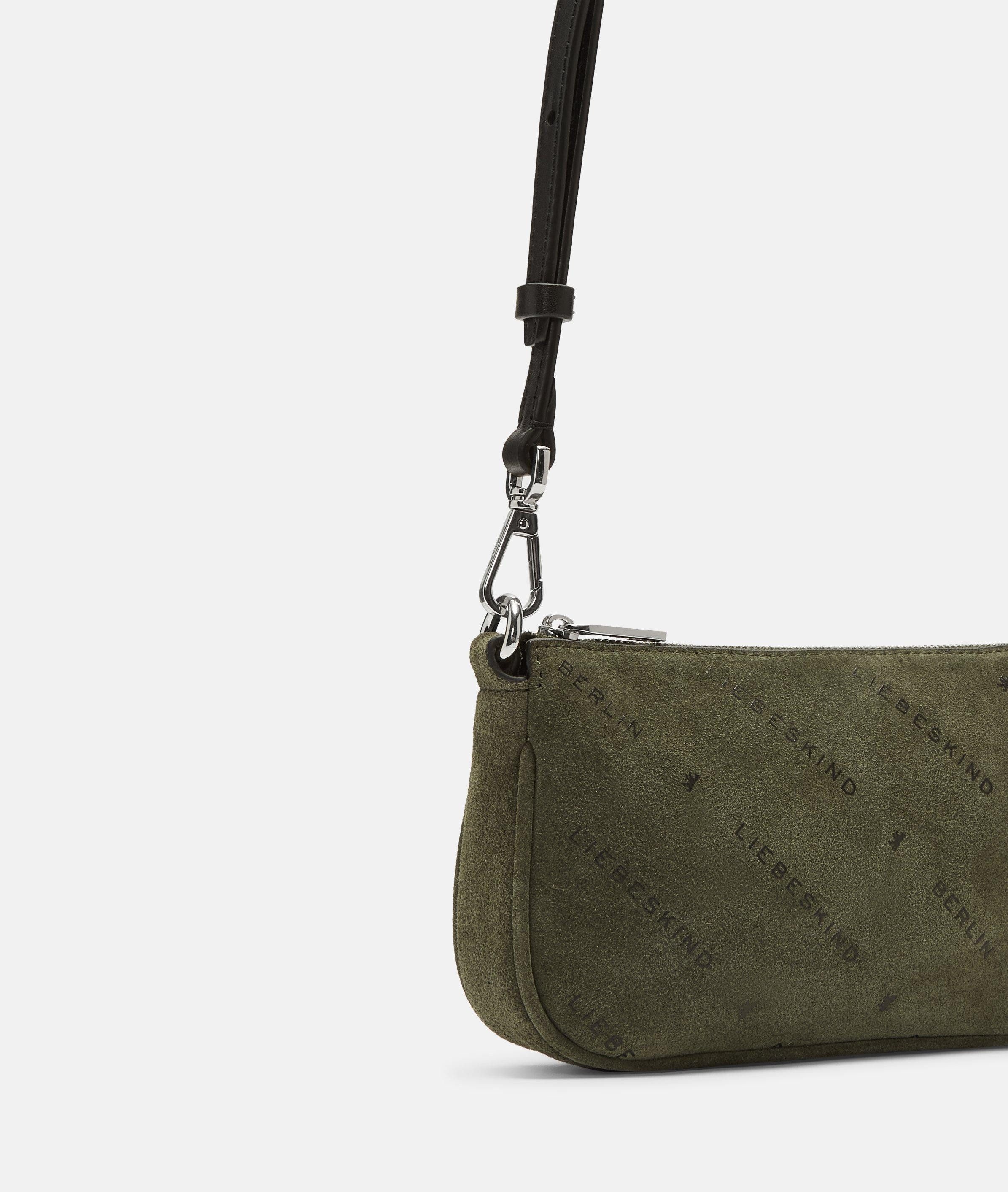 Liebeskind Berlin Umhängetasche Monogram Crossbody XS, Umhängetasche aus Veloursleder mit Liebeskind Berlin Schriftzug