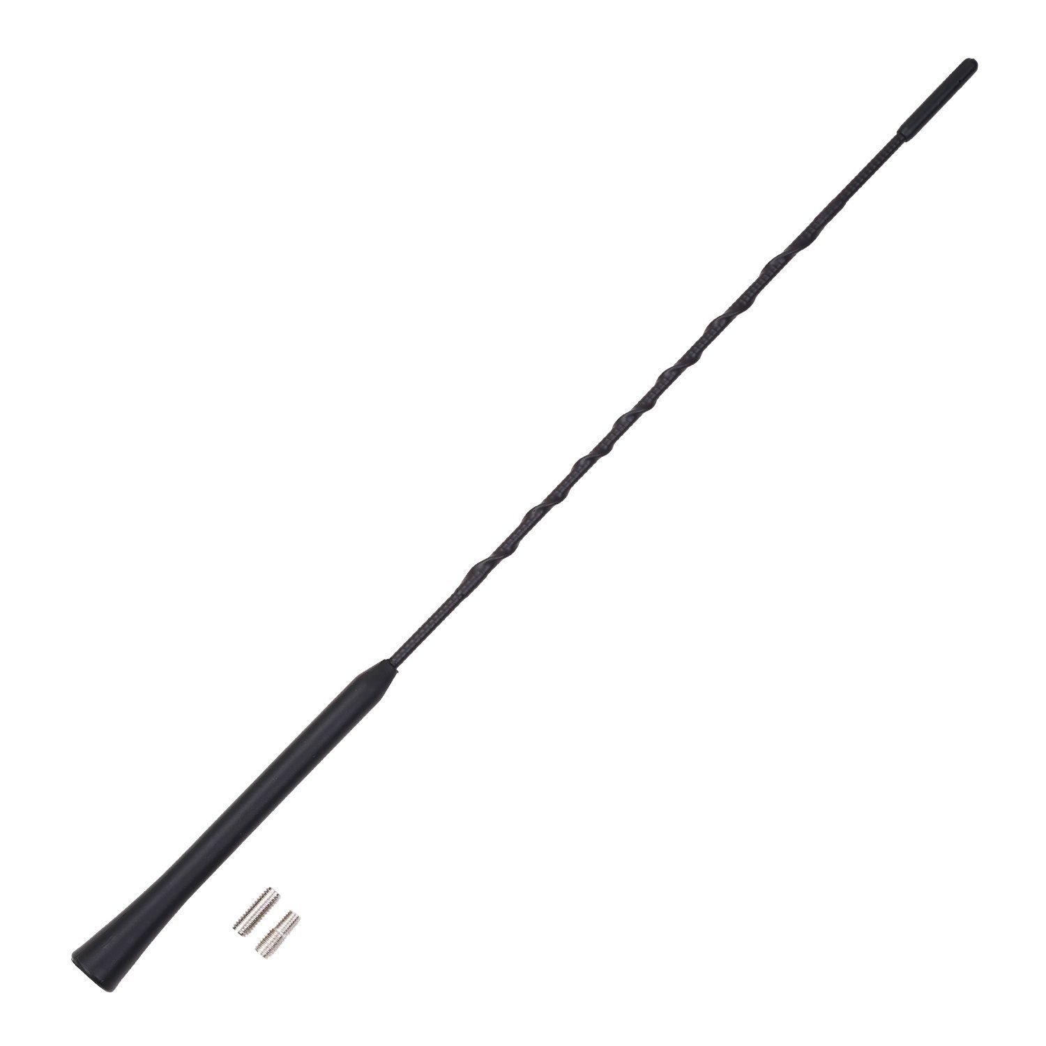 AIV Ersatz-Antennen-Stab M5/M6 40cm Schwarz Autoradio-Ersatzantennenstab (AM ,FM,UKW,Radio), M5/M6-Gewinde Adapter Fiberglas Antenne AM FM UKW Auto-Radio