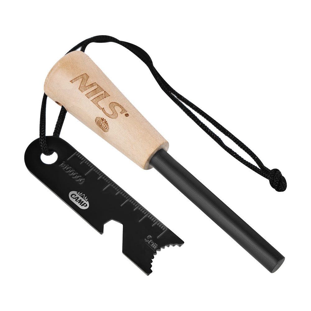 NILS CAMP Stabanzünder NC1792 Feuerstahl Magnesium-Lagerfeueranzünder (1-St., Multifunktionalität), zuverlässiger Zündstahl für Camping, Bushcraft und Survival
