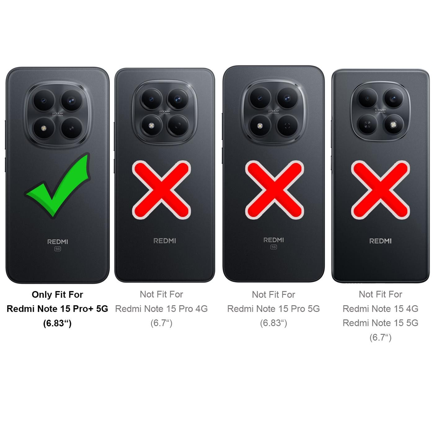 CoolGadget Handyhülle Book Case Handy Tasche für Xiaomi Redmi Note 15 Pro+ 5G 6,83 Zoll, Hülle Klapphülle Flip Cover für Redmi Note 15 Pro Plus 5G Schutzhülle