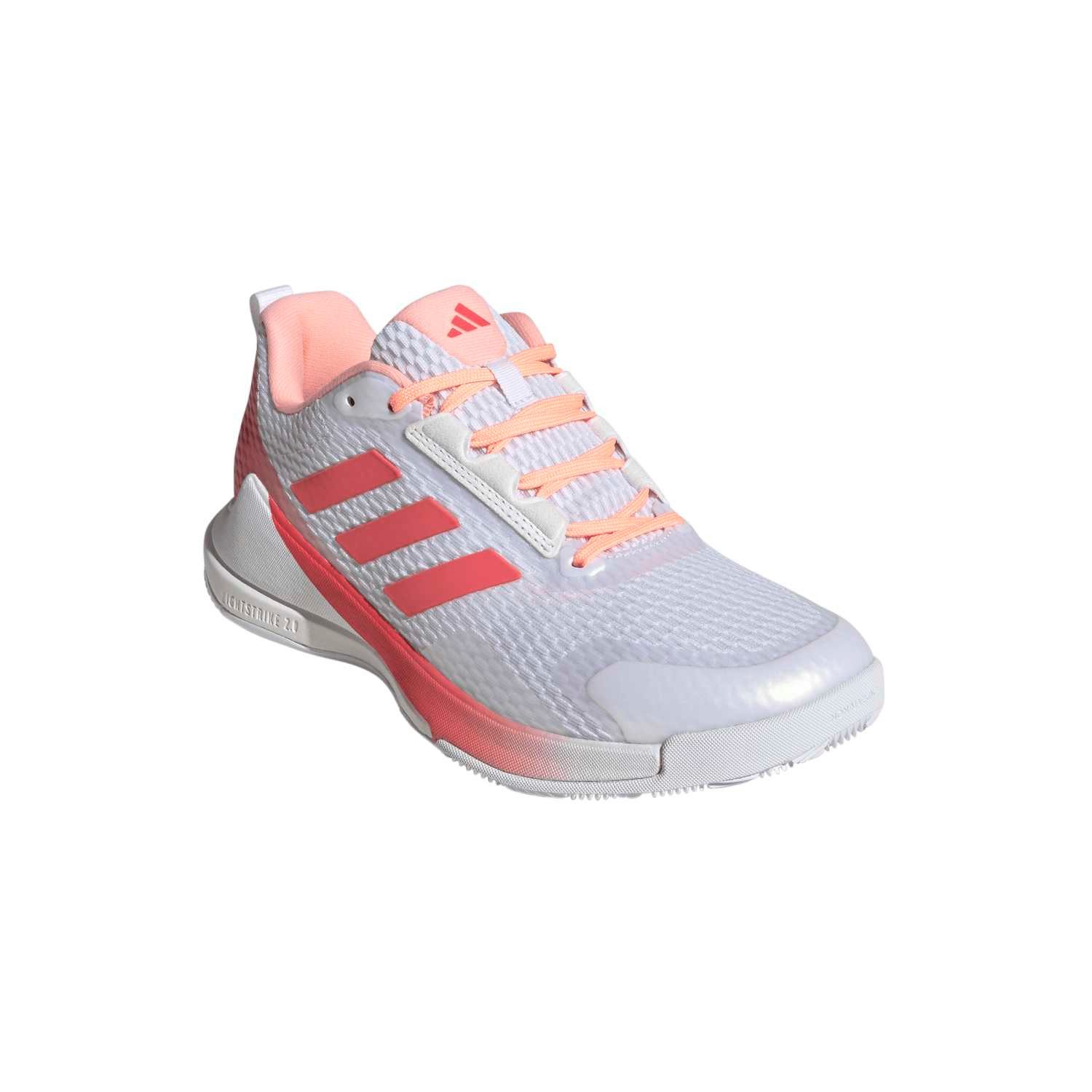 Hallen-Indoorschuhe Novaflight 2 weiss/coralrot Damen Squashschuh