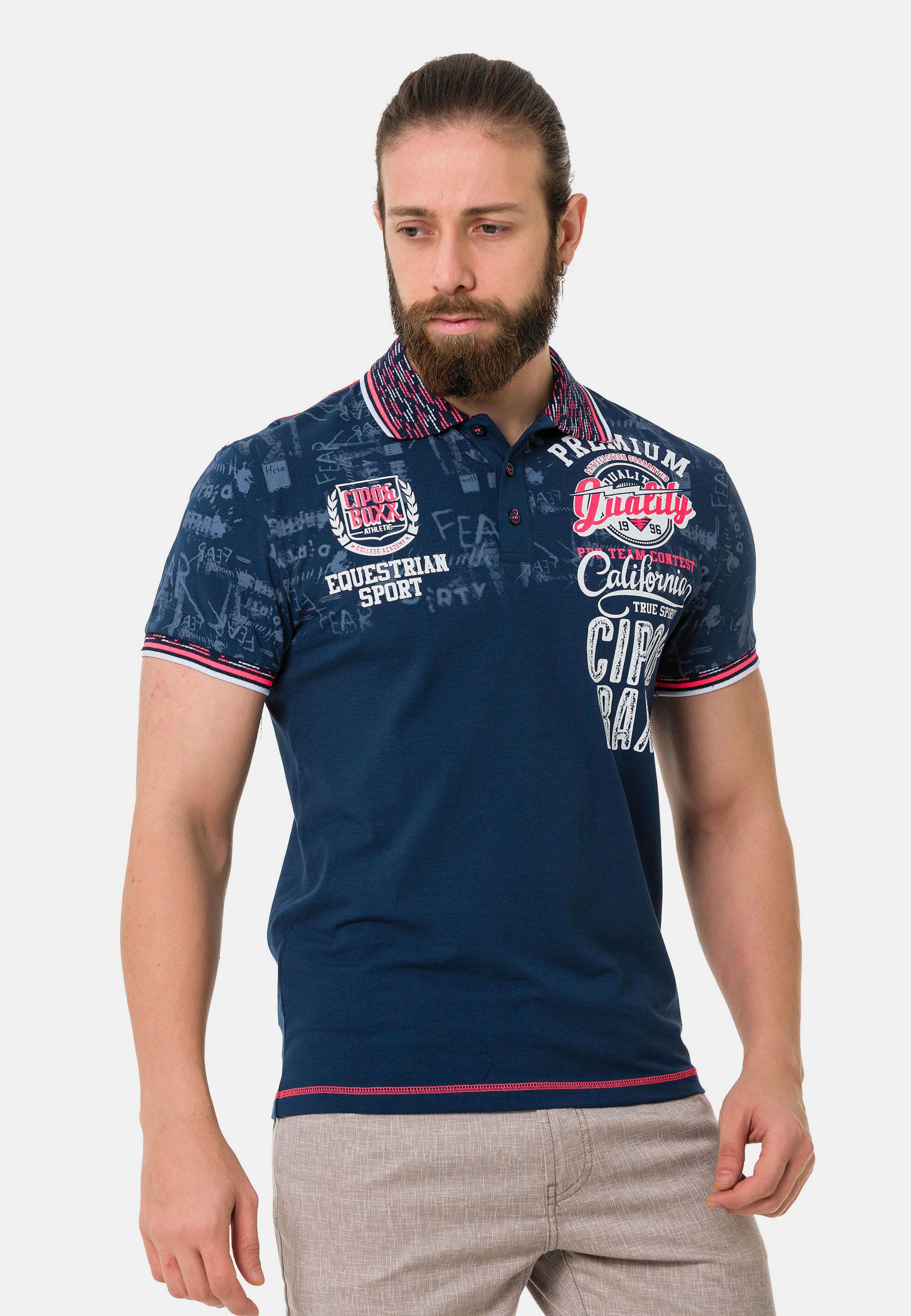 Cipo & Baxx T-Shirt Poloshirt mit stylischem Print
