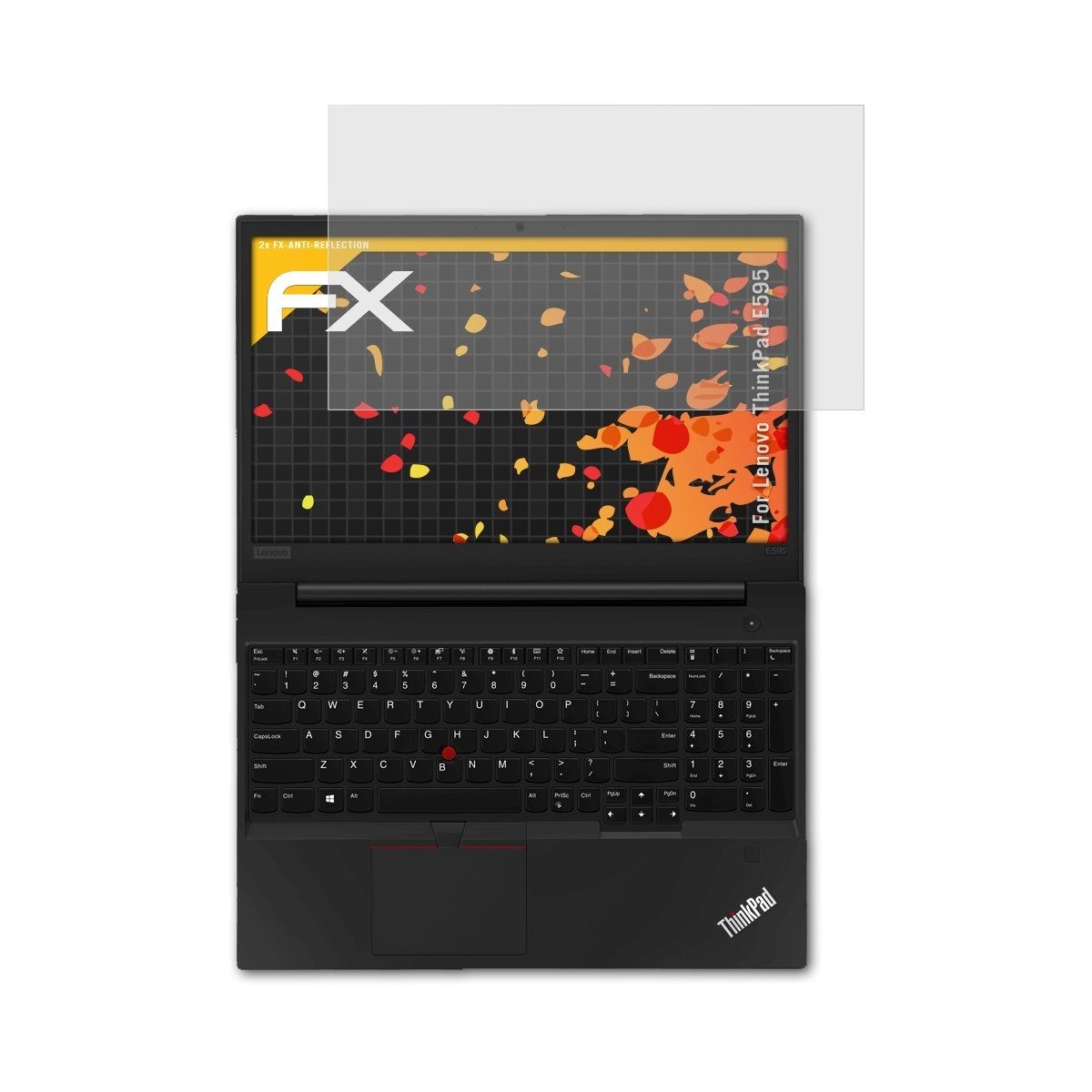 atFoliX Schutzfolie für Lenovo ThinkPad E595, (2 Folien), Entspiegelnd und  stoßdämpfend